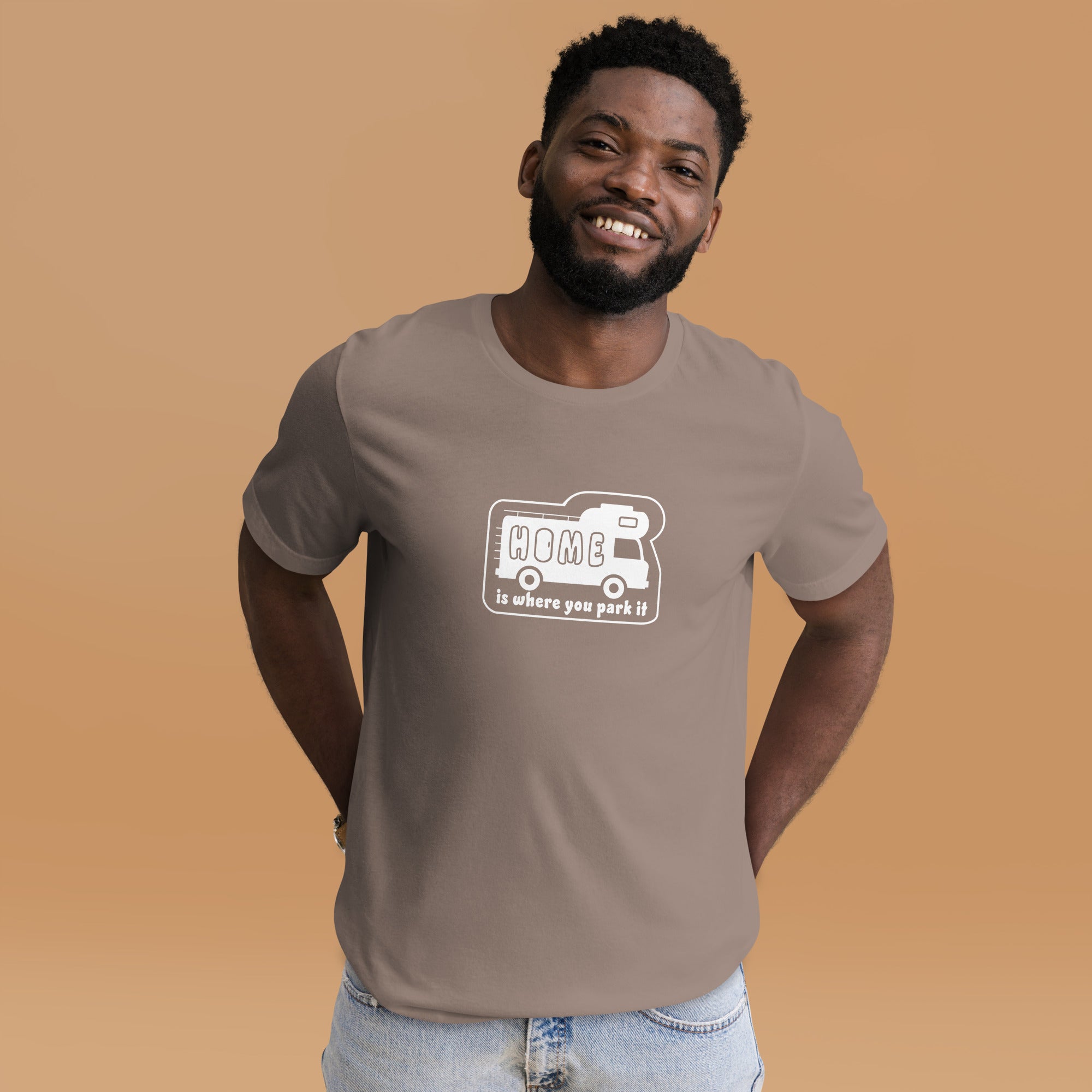 Unisex cotton t-shirt Bold Camper Van on dark colors