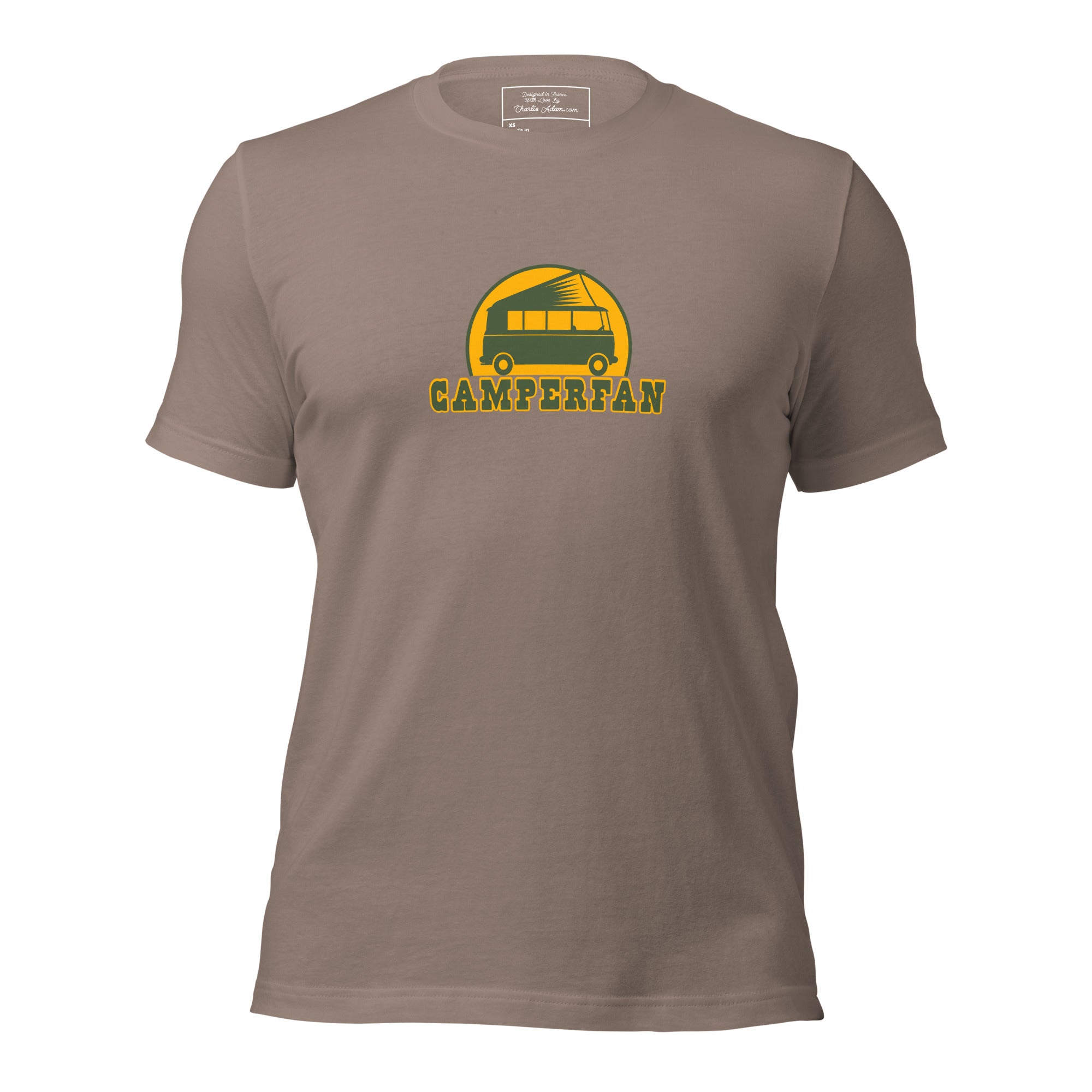 Unisex cotton t-shirt Camperfan on dark colors
