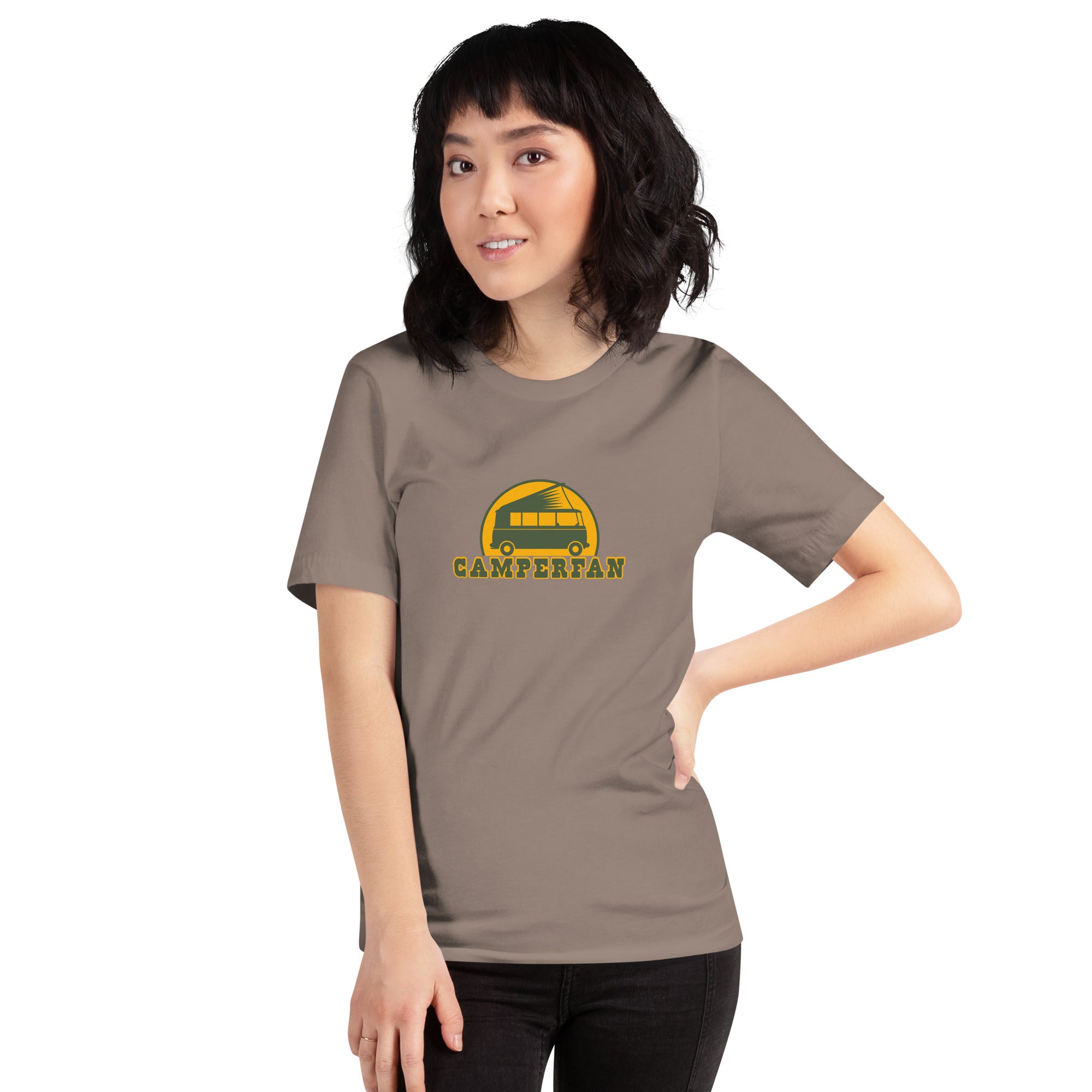Unisex cotton t-shirt Camperfan on dark colors