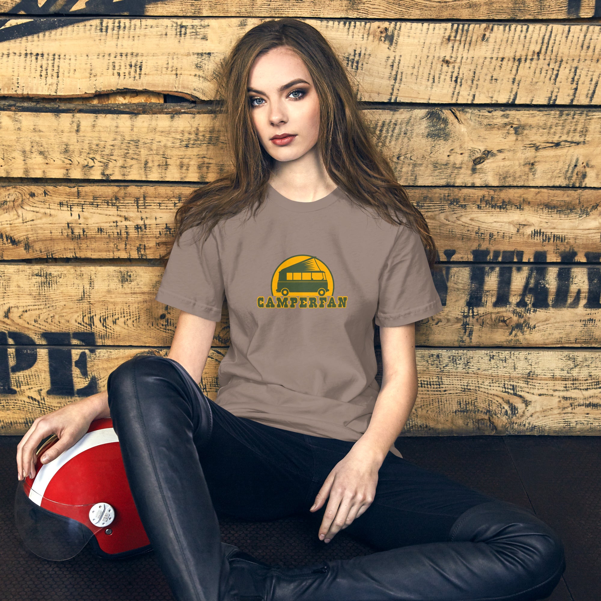 Unisex cotton t-shirt Camperfan on dark colors