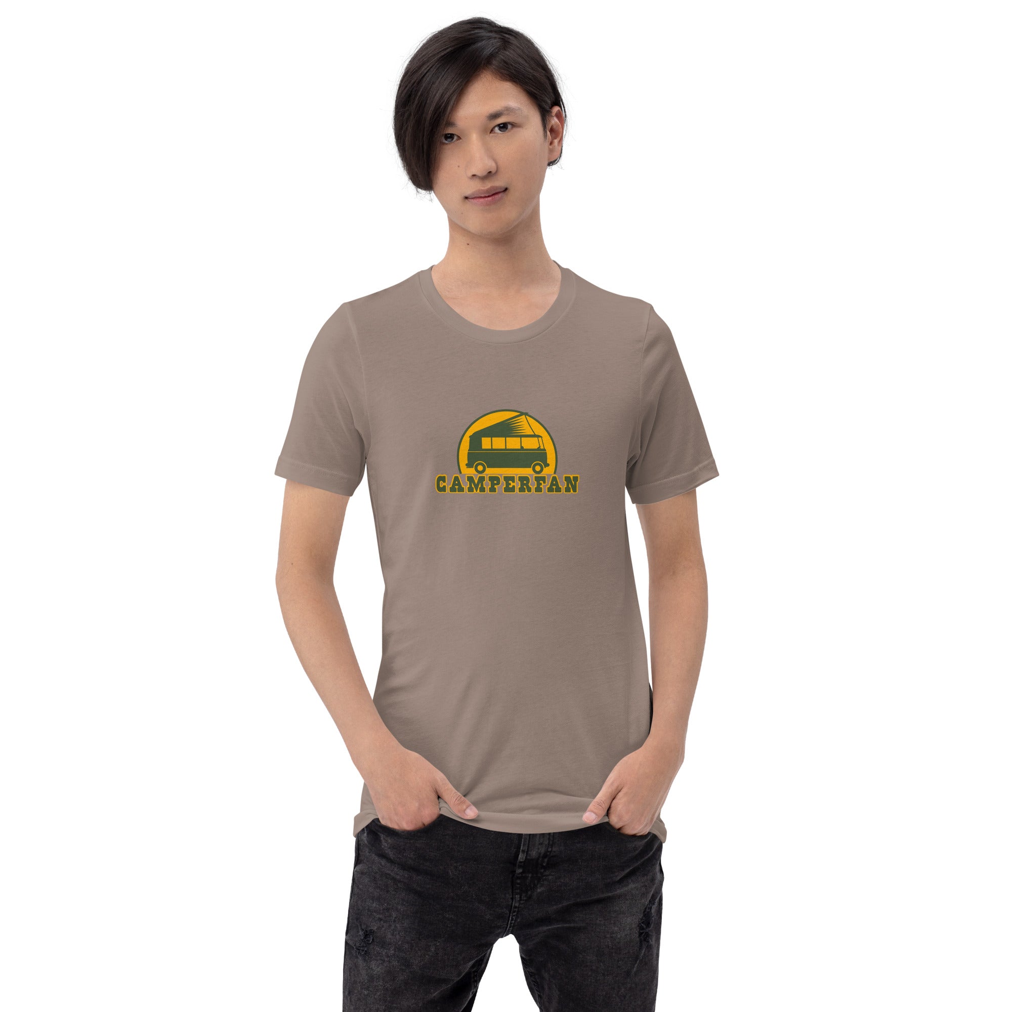 Unisex cotton t-shirt Camperfan on dark colors