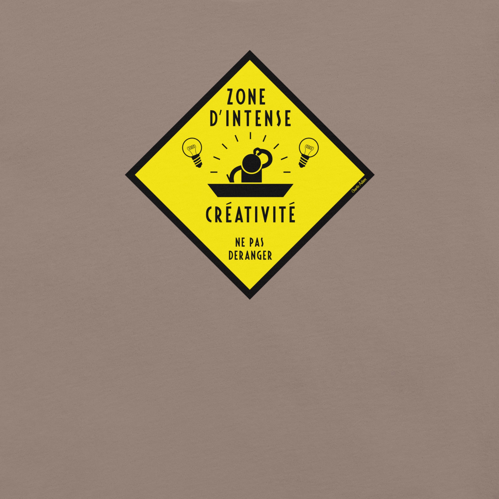 Unisex cotton t-shirt Zone d'intense créativité, Ne pas déranger on dark colors