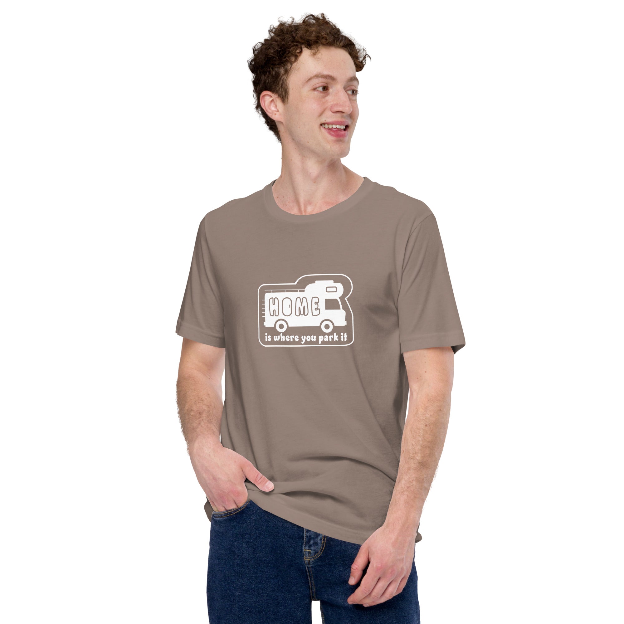 Unisex cotton t-shirt Bold Camper Van on dark colors