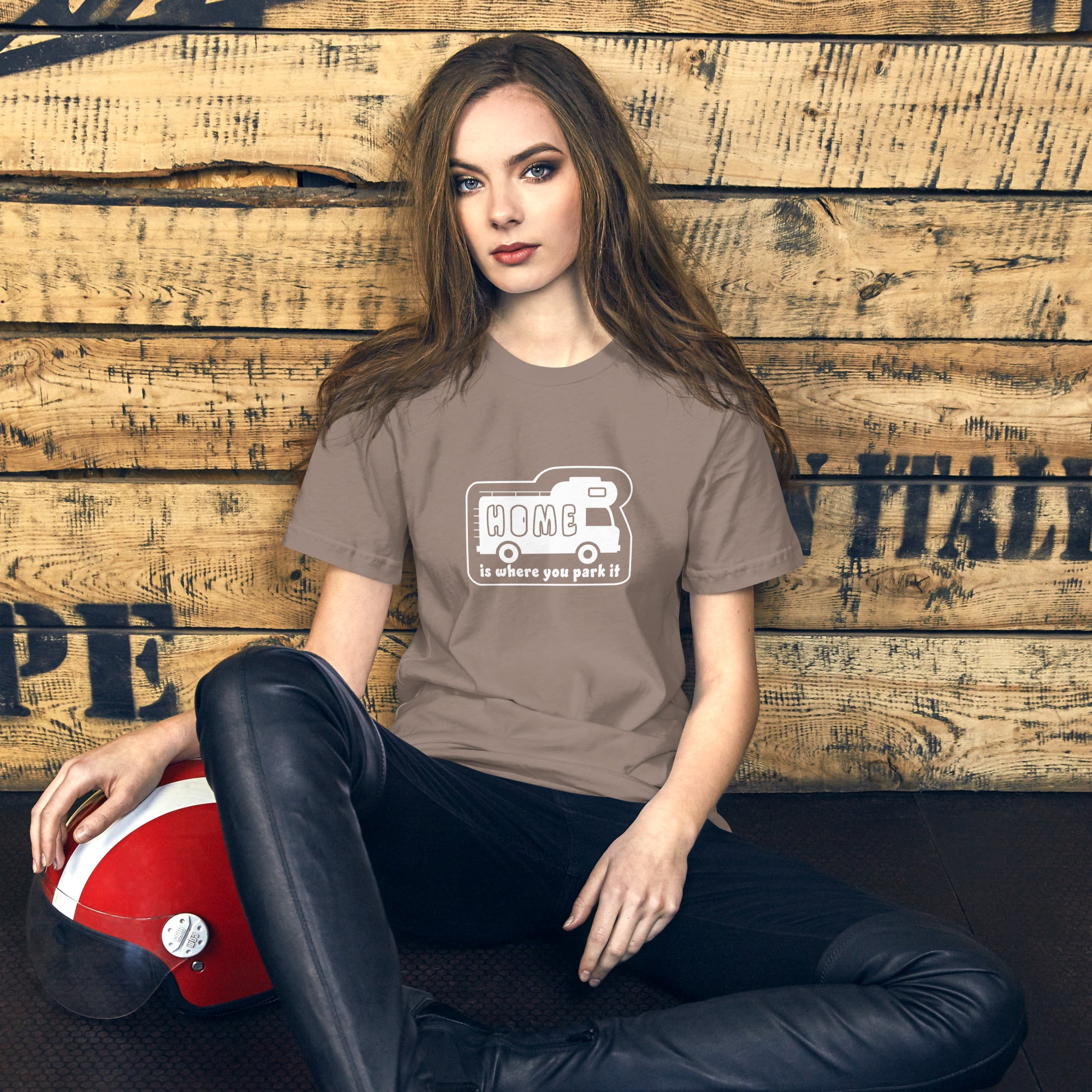 Unisex cotton t-shirt Bold Camper Van on dark colors