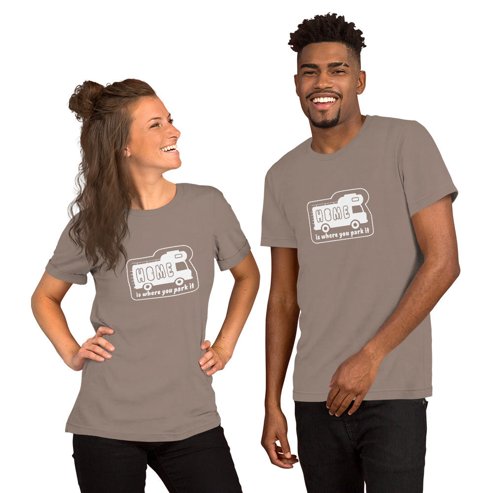 Unisex cotton t-shirt Bold Camper Van on dark colors