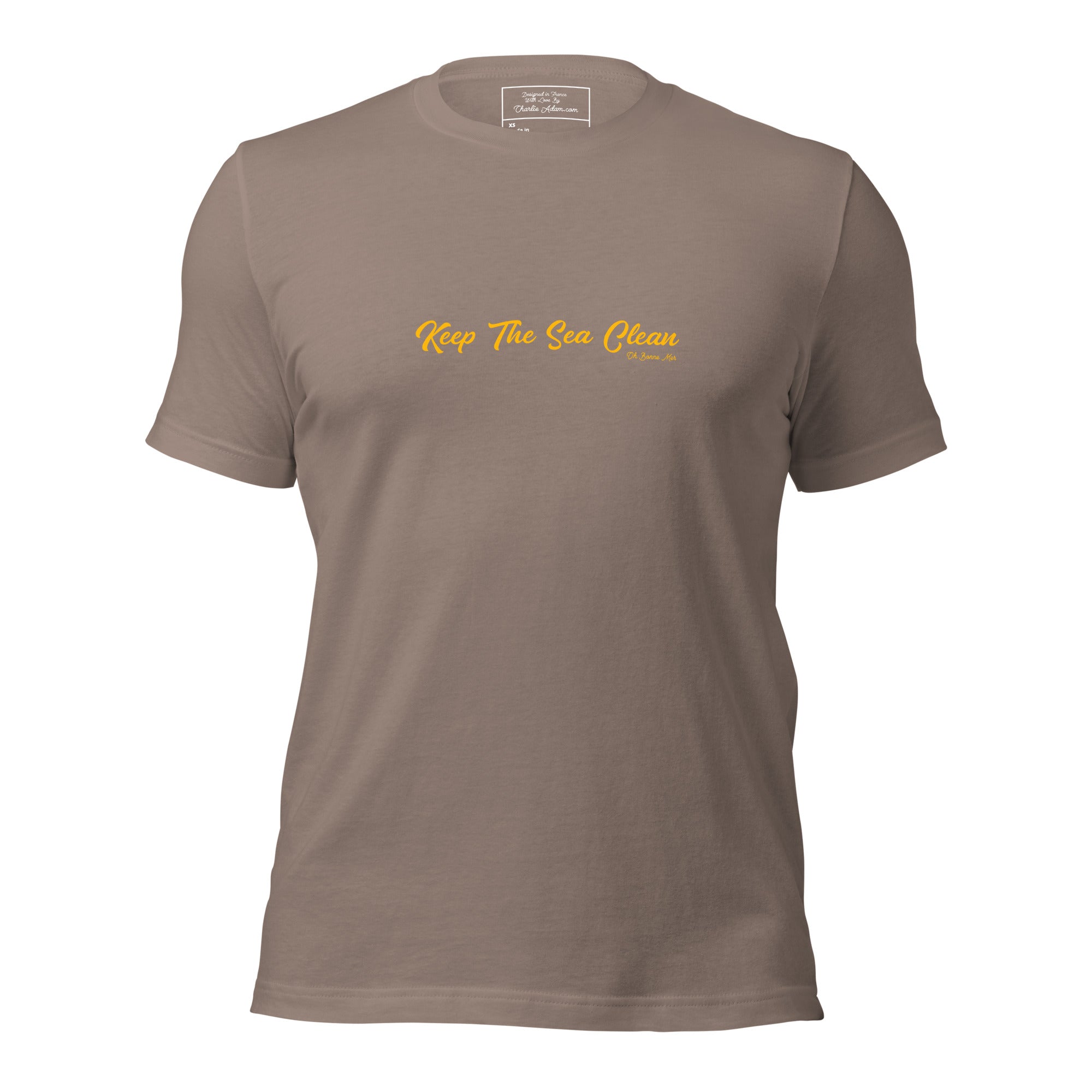 Unisex cotton t-shirt Keep The Sea Clean Gold on dark colors
