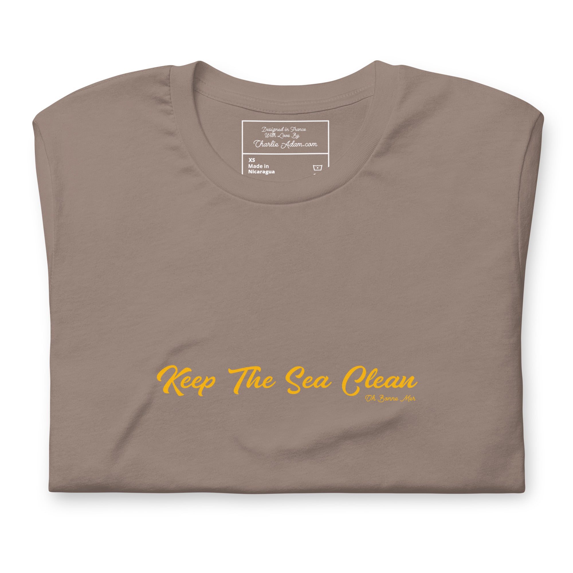 Unisex cotton t-shirt Keep The Sea Clean Gold on dark colors