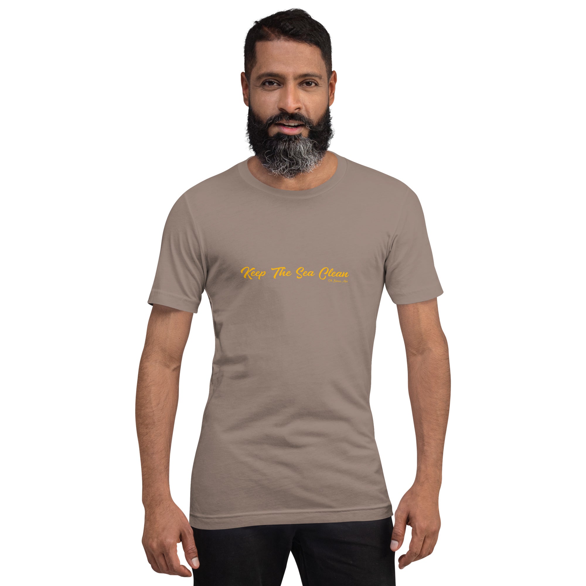 Unisex cotton t-shirt Keep The Sea Clean Gold on dark colors
