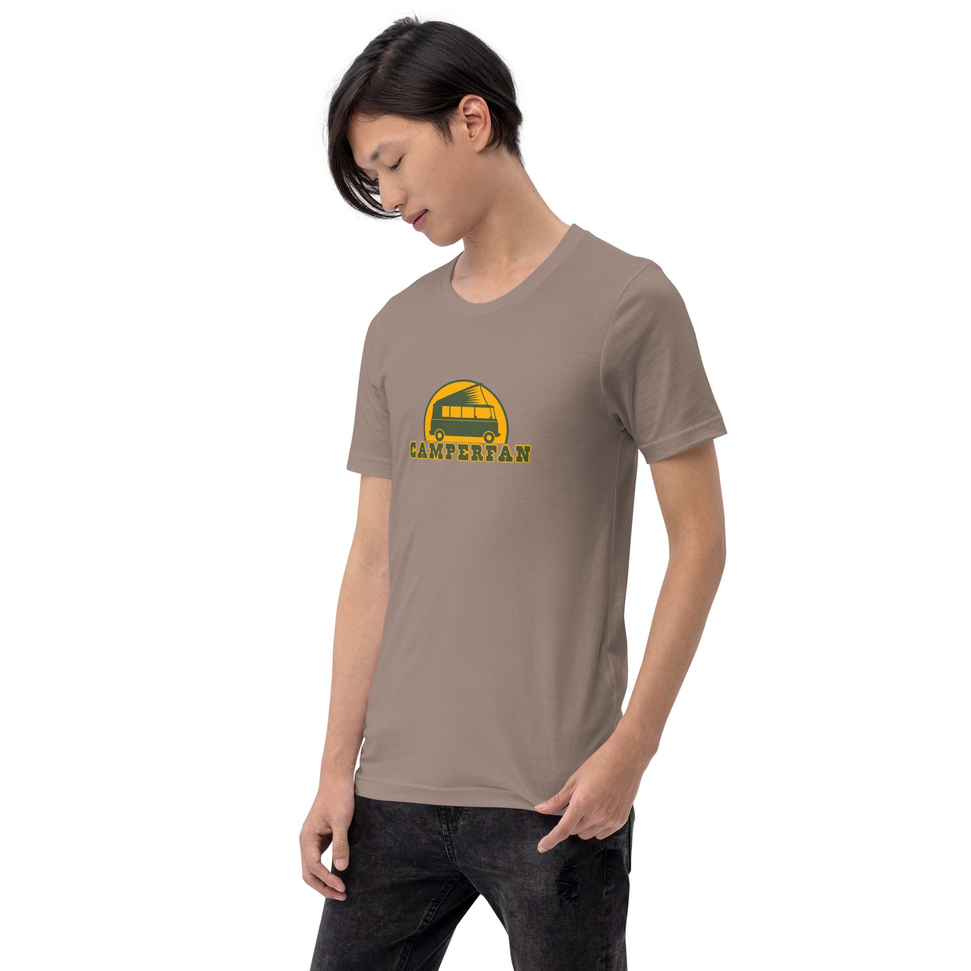 Unisex cotton t-shirt Camperfan on dark colors