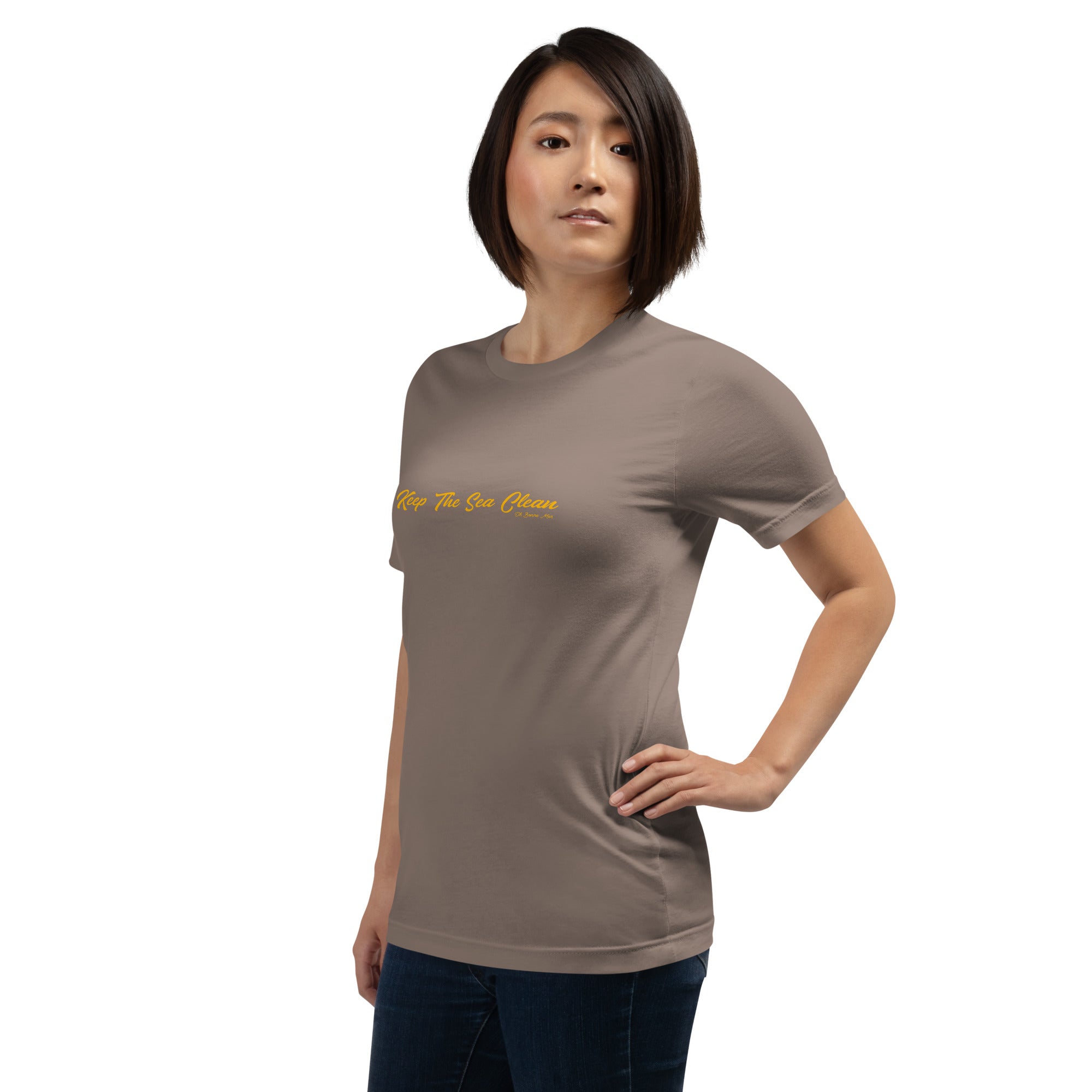 Unisex cotton t-shirt Keep The Sea Clean Gold on dark colors