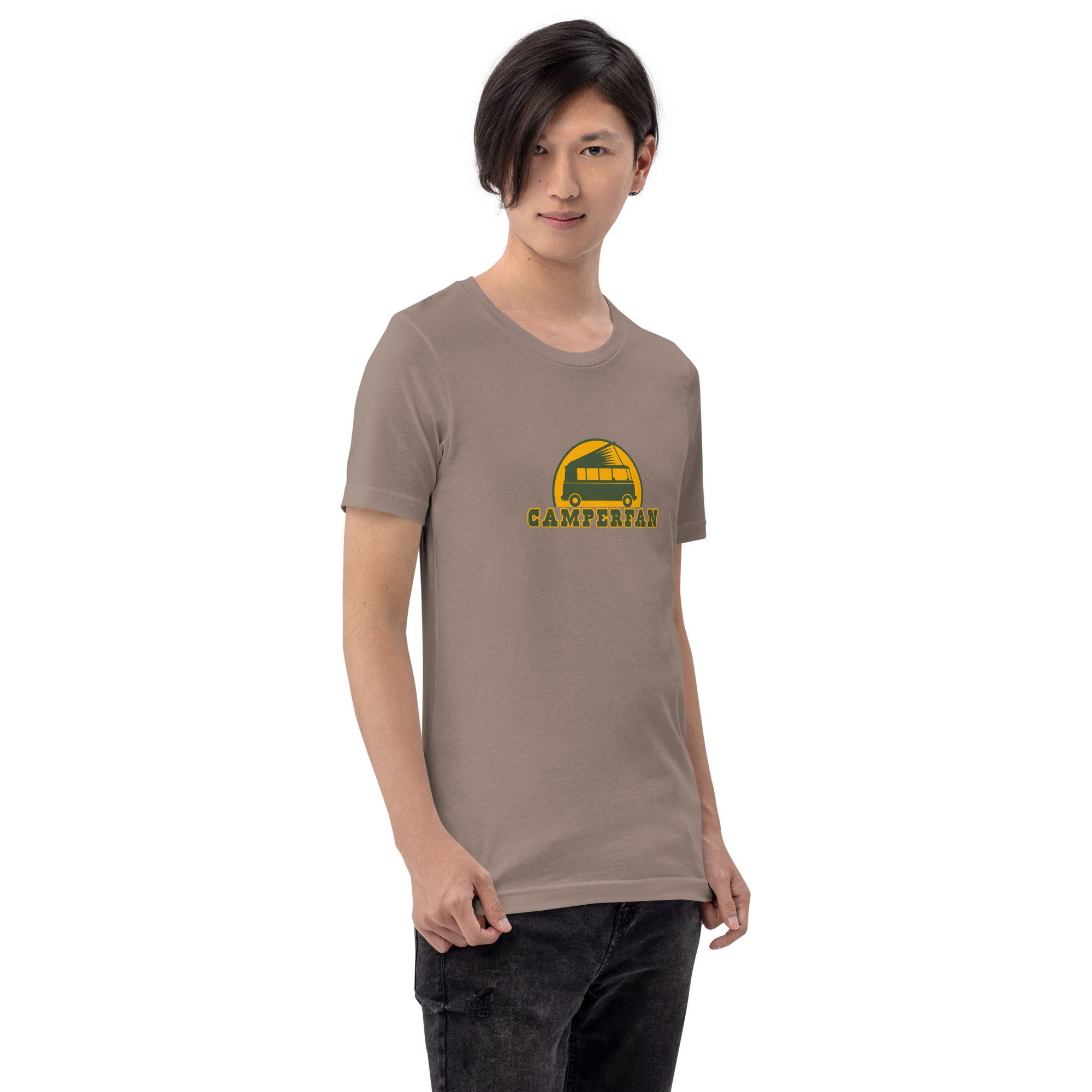 Unisex cotton t-shirt Camperfan on dark colors