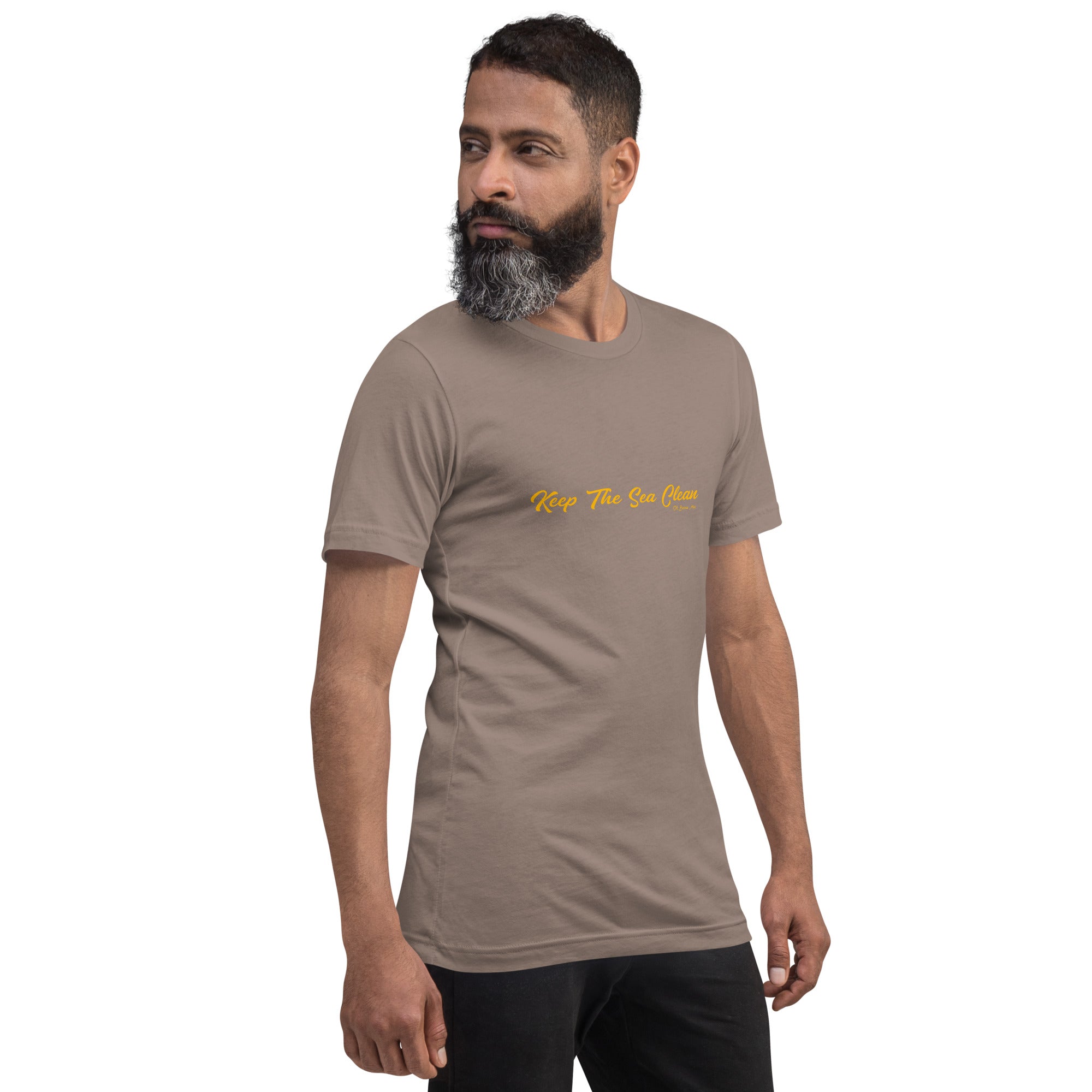 Unisex cotton t-shirt Keep The Sea Clean Gold on dark colors