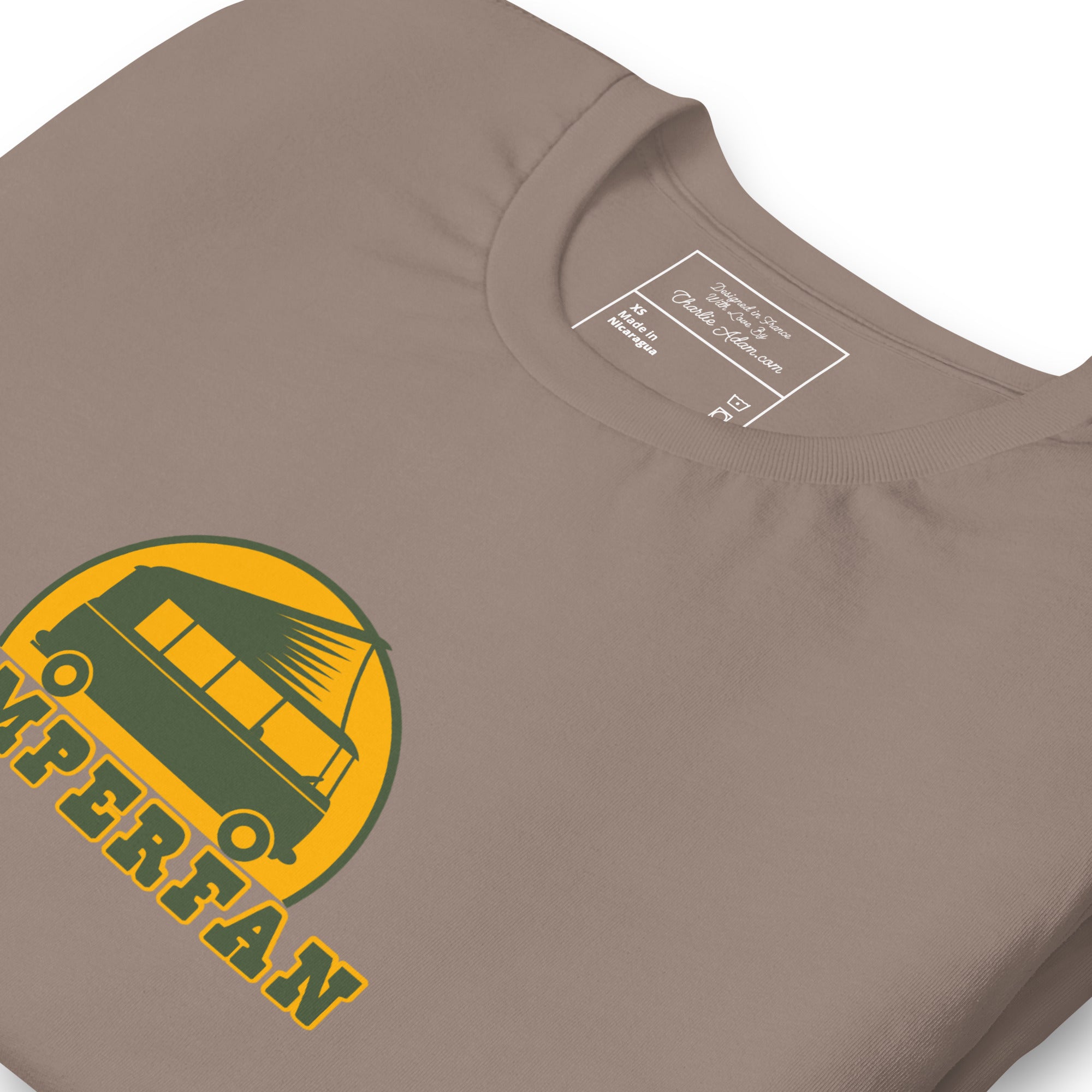 Unisex cotton t-shirt Camperfan on dark colors