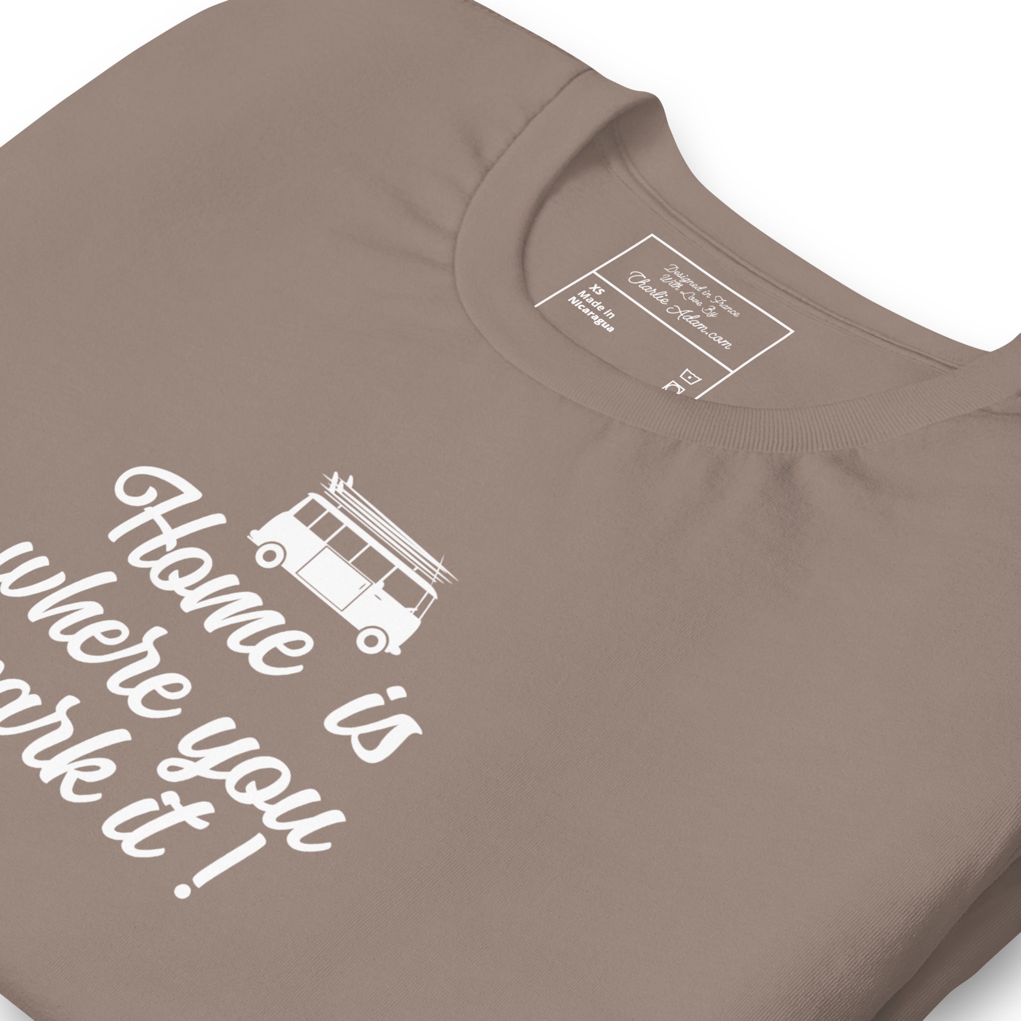 T-shirt en coton unisexe White Surf Combi sur couleurs foncées