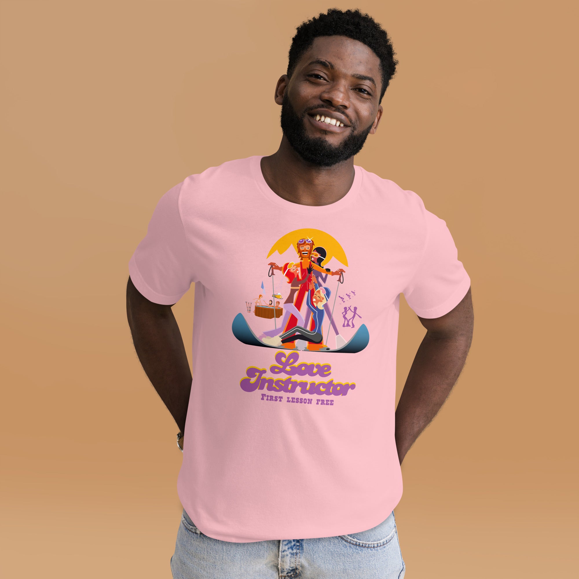T-shirt en coton unisexe Love instructor First lesson free sur couleurs claires