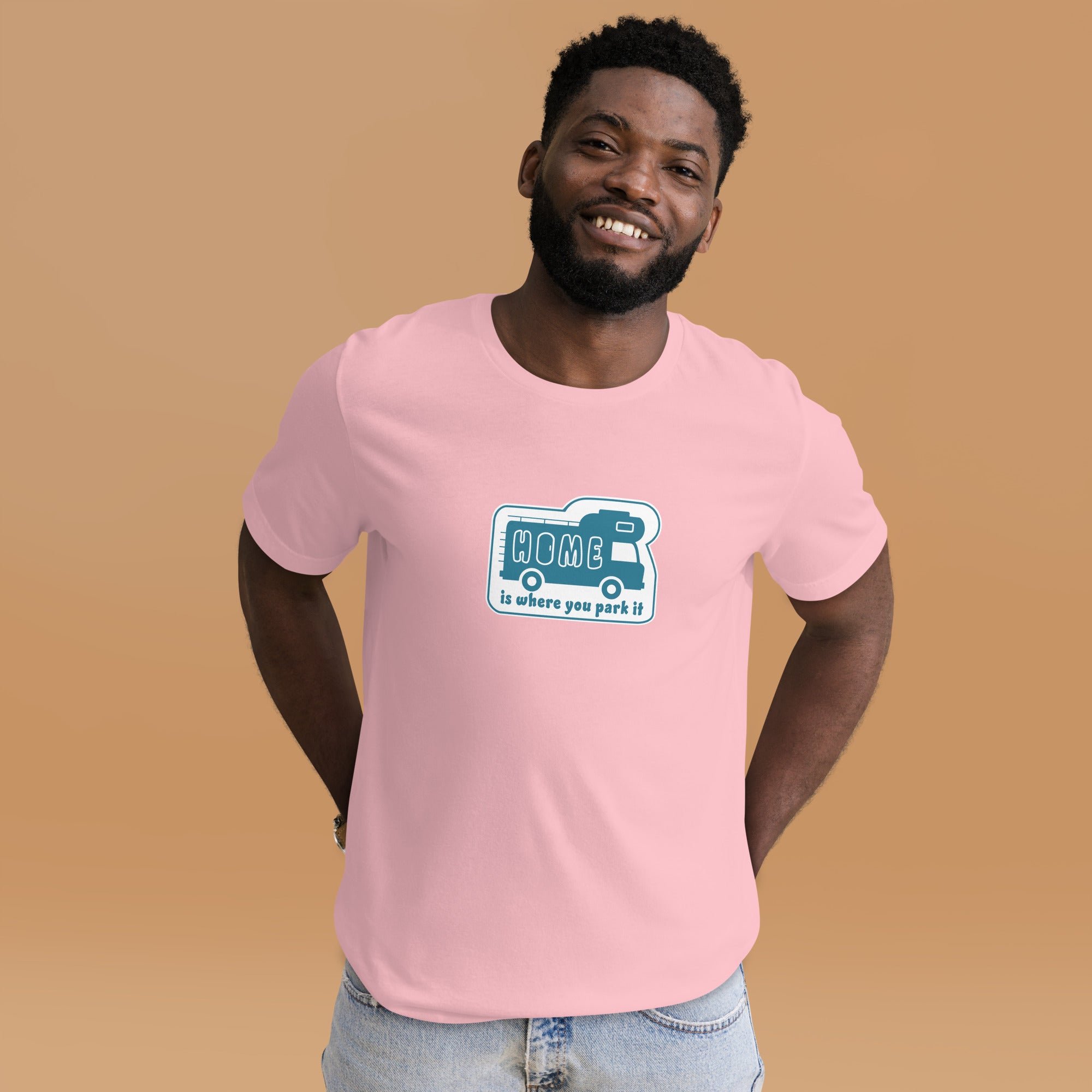 Unisex cotton t-shirt Bold Camper Van on light colors