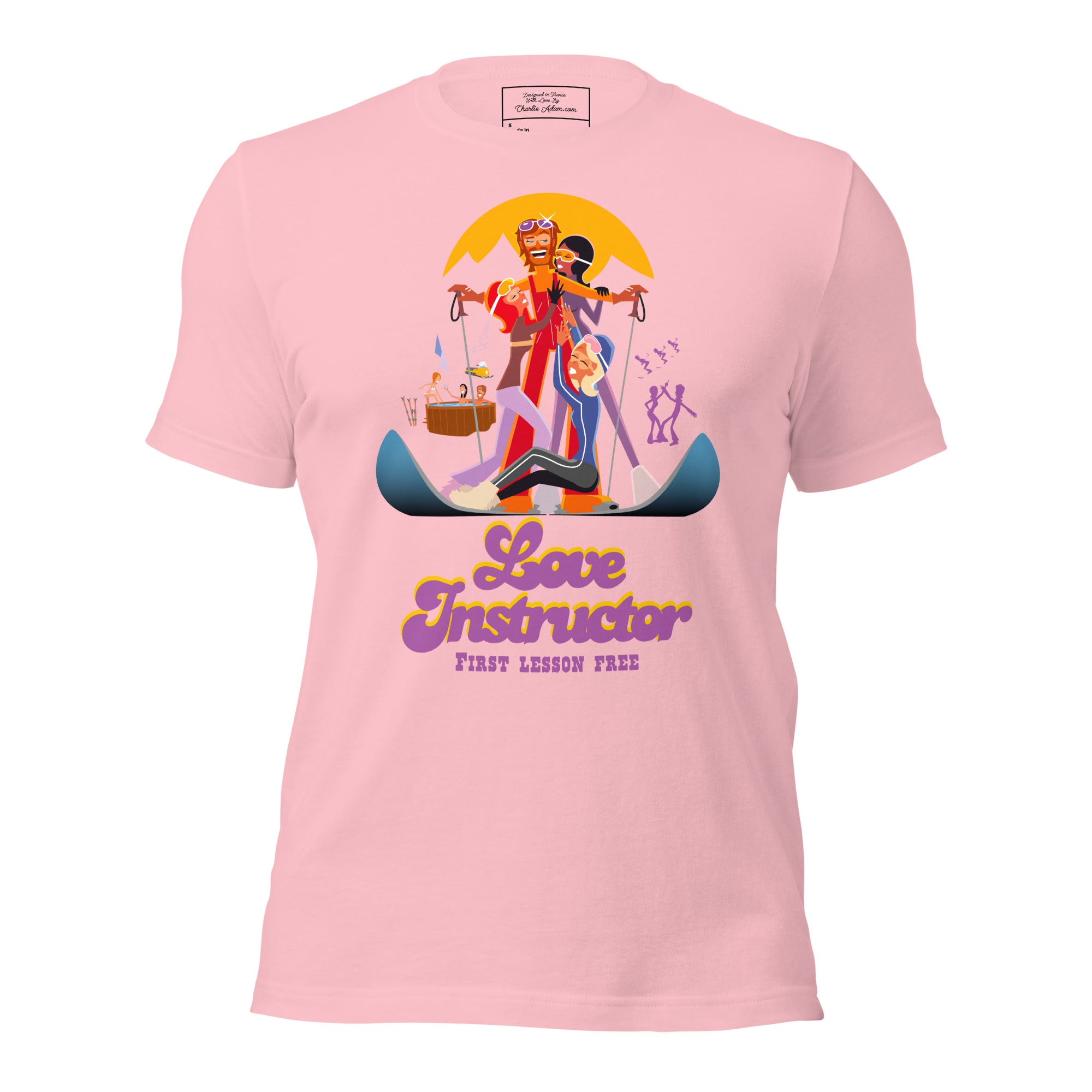 T-shirt en coton unisexe Love instructor First lesson free sur couleurs claires