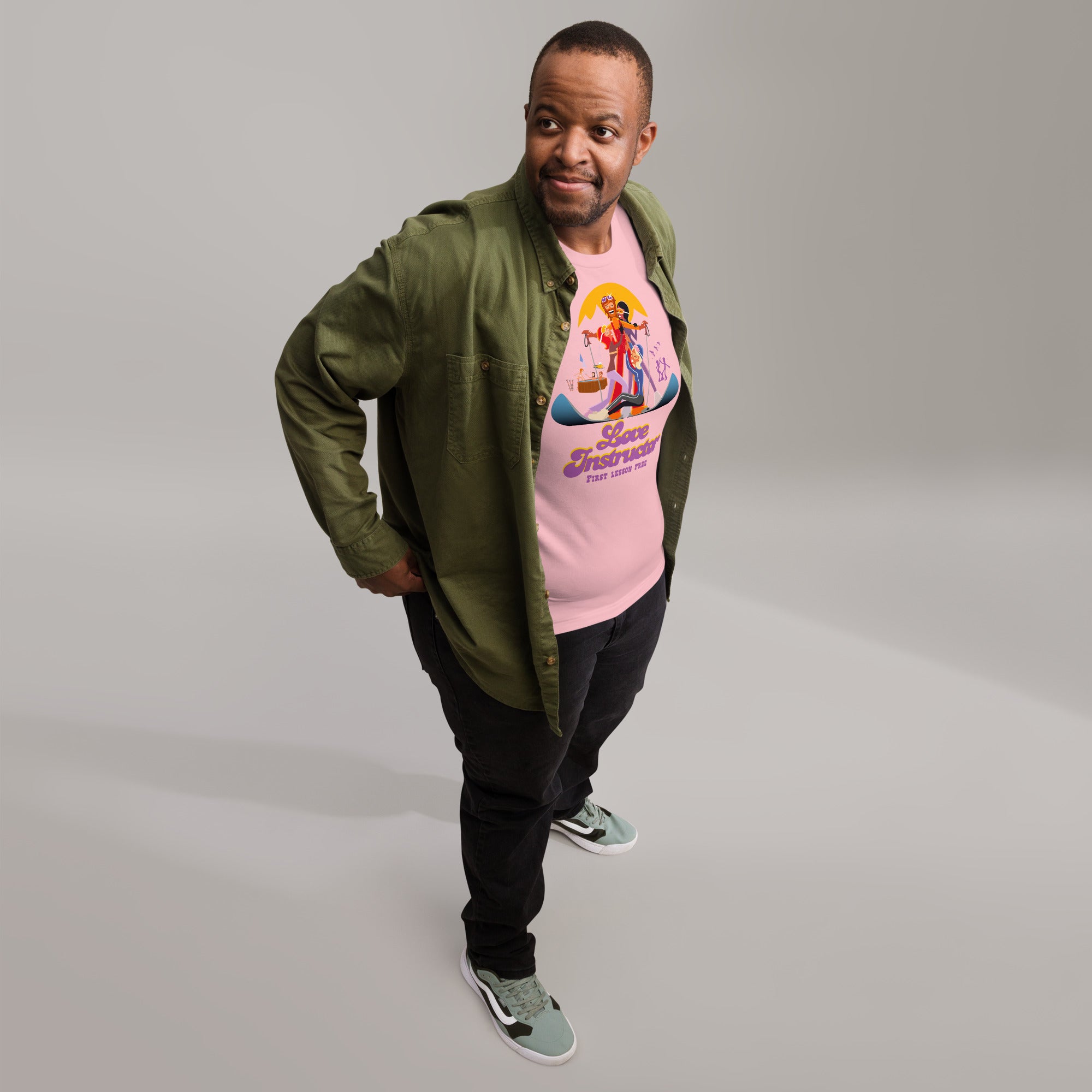 T-shirt en coton unisexe Love instructor First lesson free sur couleurs claires