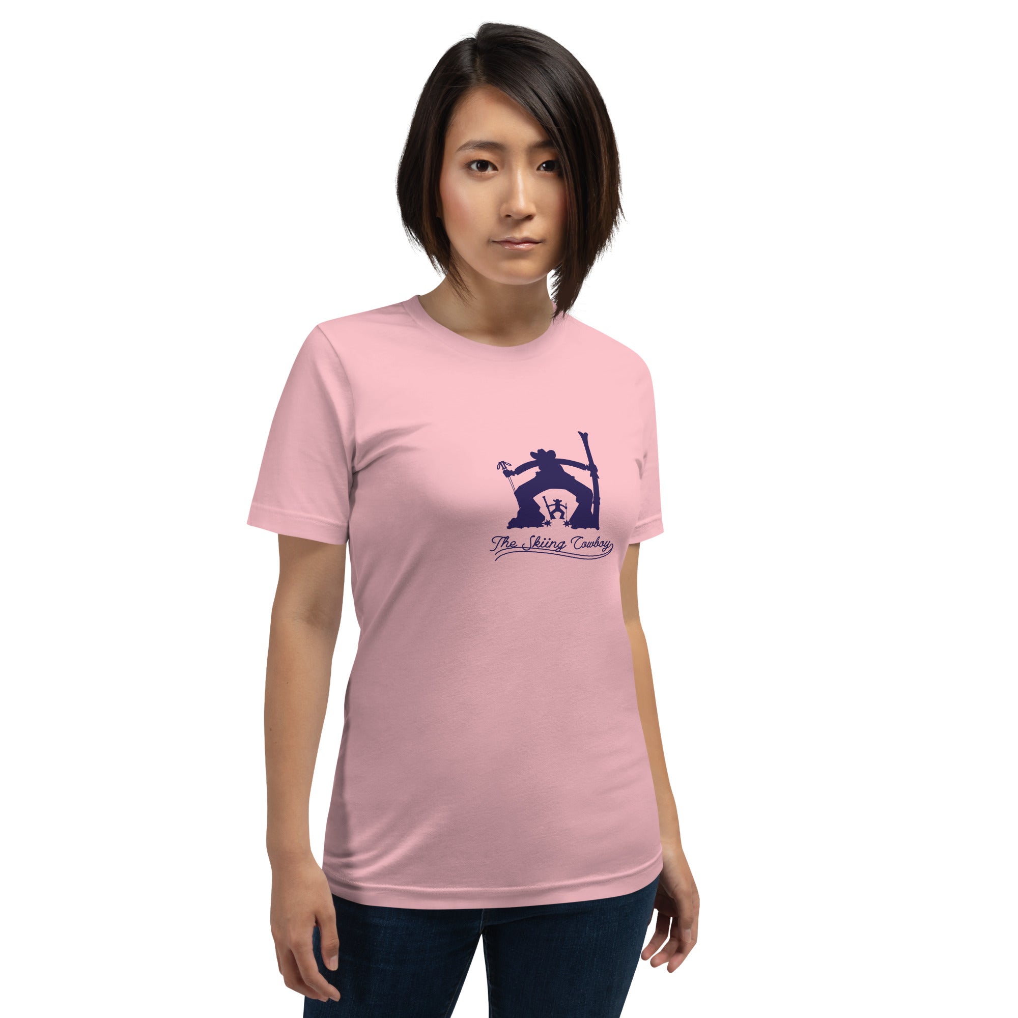 T-shirt en coton unisexe Ski Fight at OK Corral Silhouette sur couleurs claires