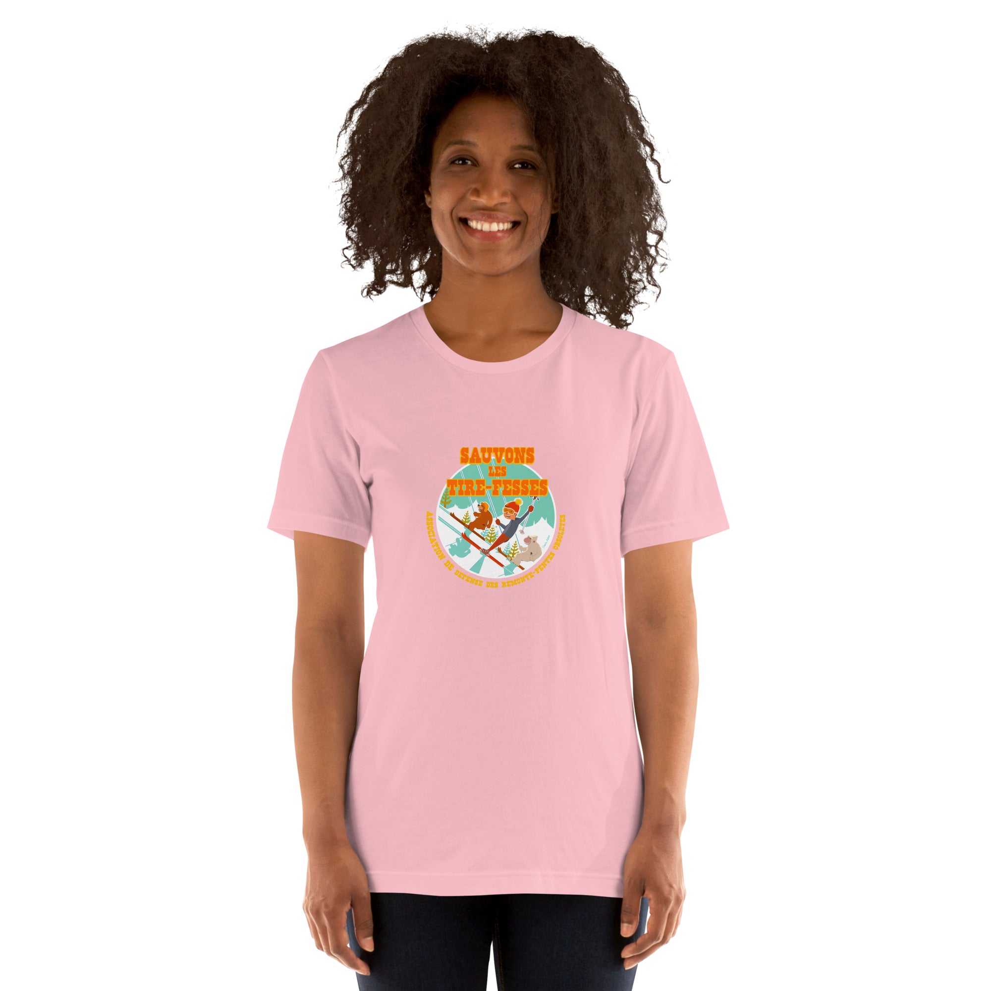 T-shirt en coton unisexe Sauvons les Tires-fesses sur couleurs claires