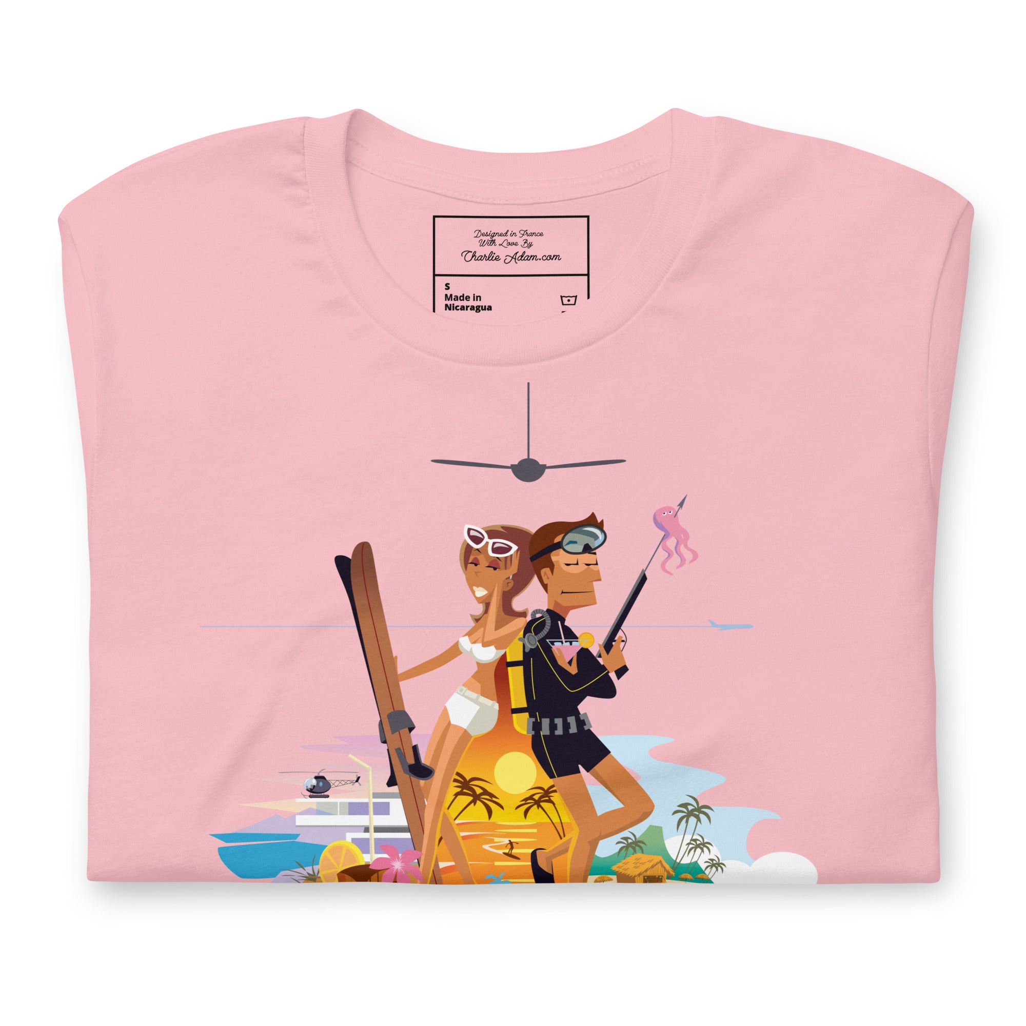 T-shirt en coton unisexe License to Chill Vamos a la playa sur couleurs claires