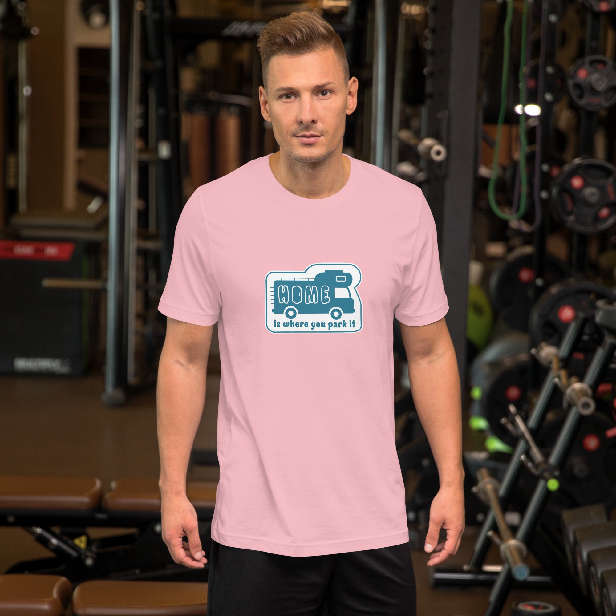 Unisex cotton t-shirt Bold Camper Van on light colors