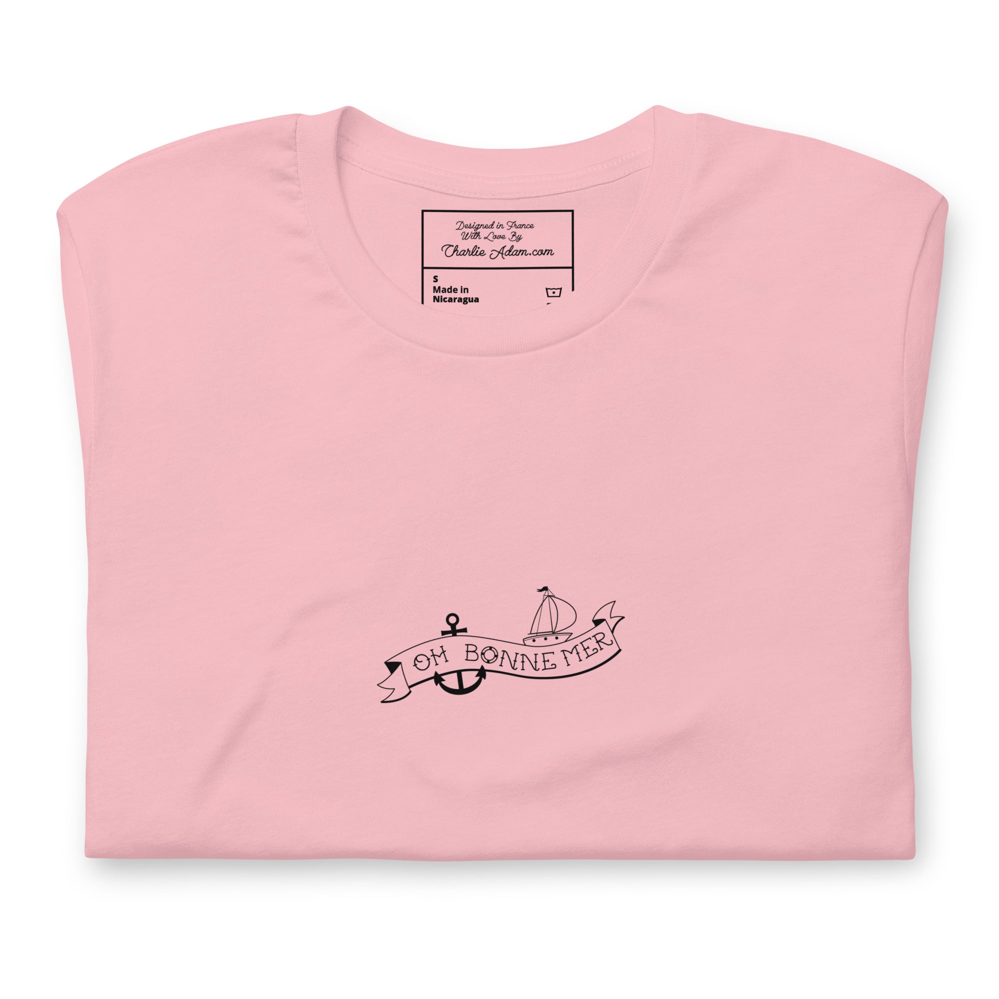 T-shirt en coton unisexe Oh Bonne Mer Tattoo black sur couleurs claires