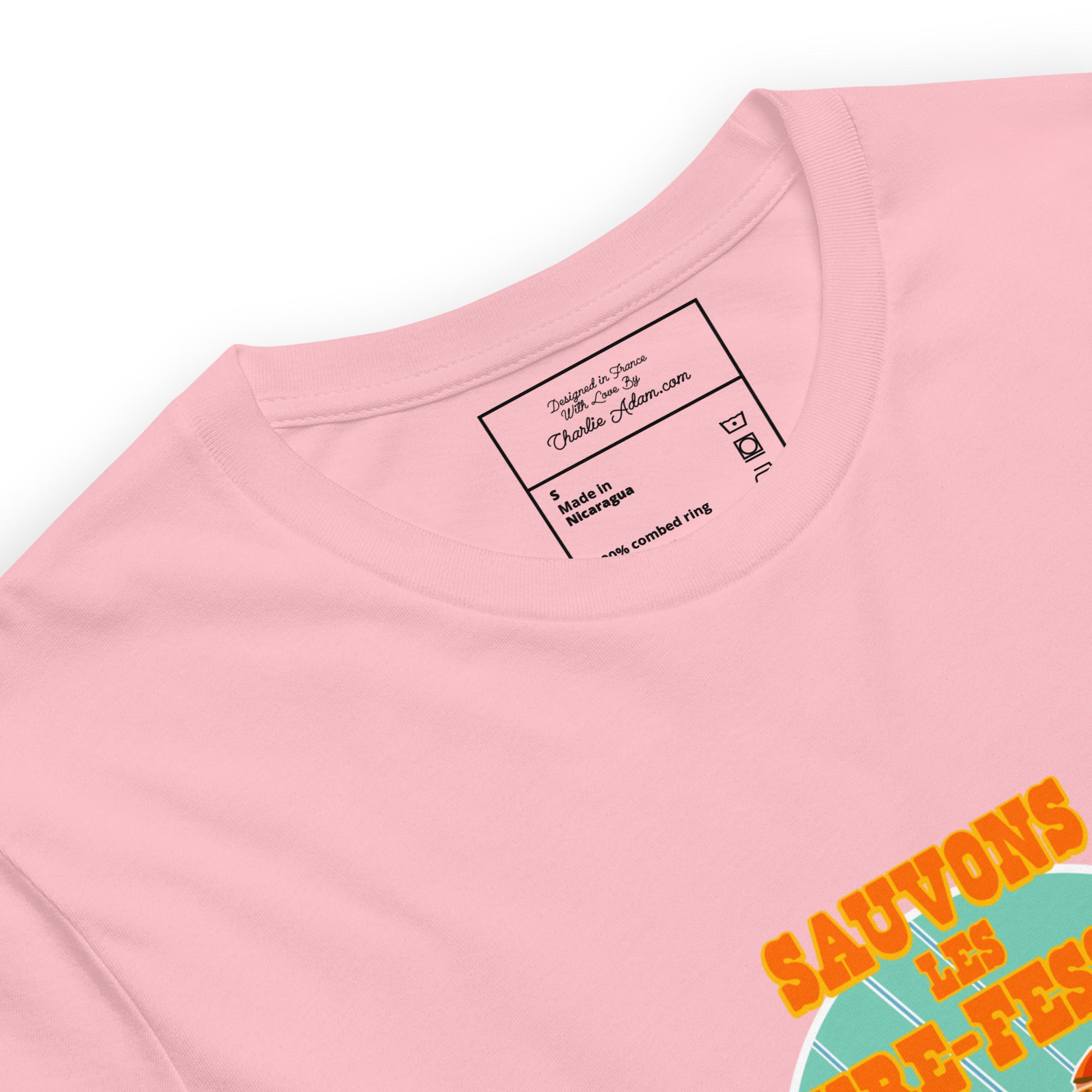 T-shirt en coton unisexe Sauvons les Tires-fesses sur couleurs claires
