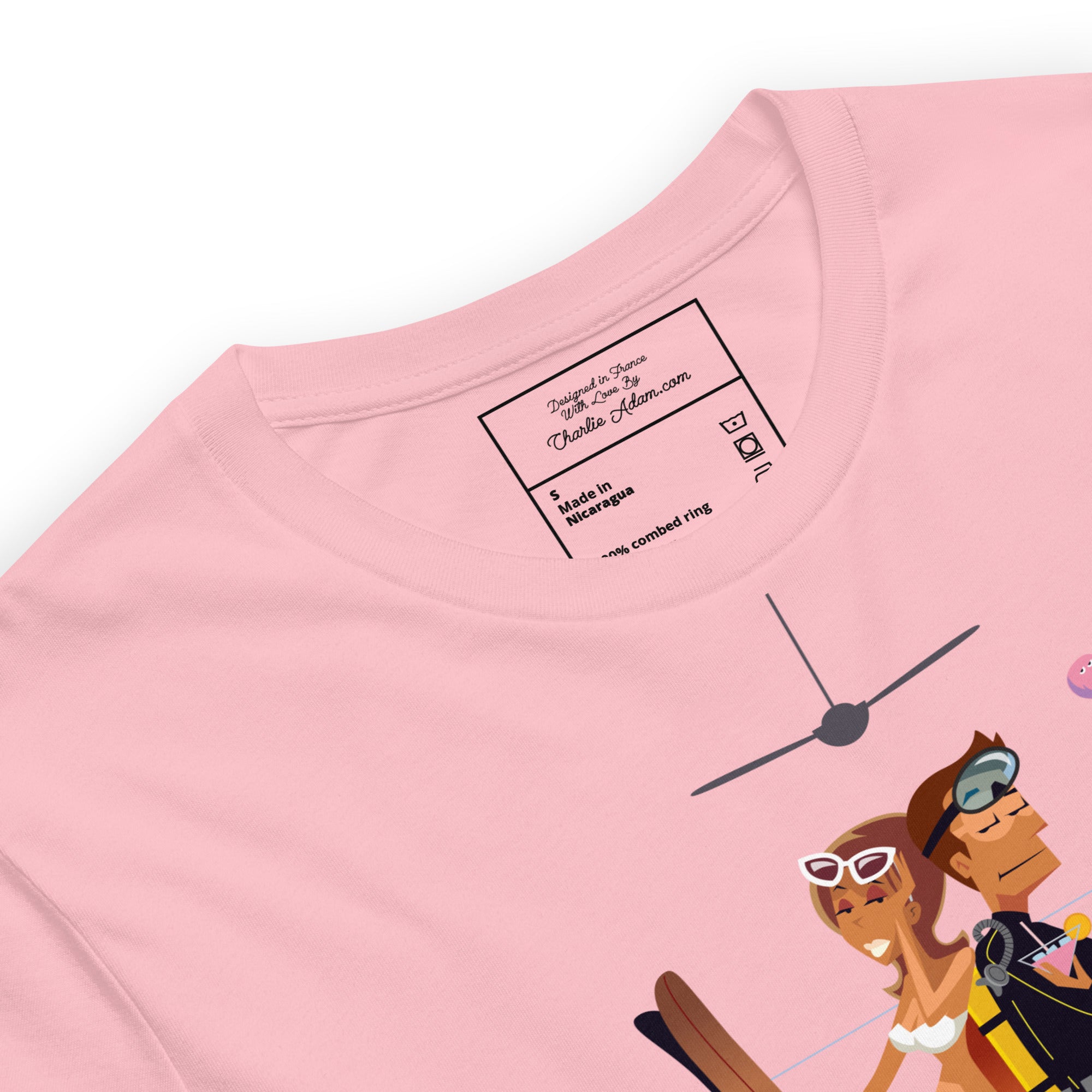 T-shirt en coton unisexe License to Chill Vamos a la playa sur couleurs claires