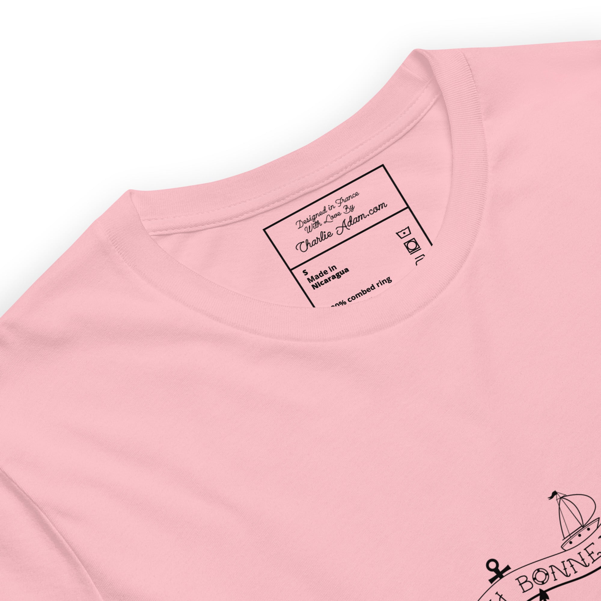 T-shirt en coton unisexe Oh Bonne Mer Tattoo black sur couleurs claires