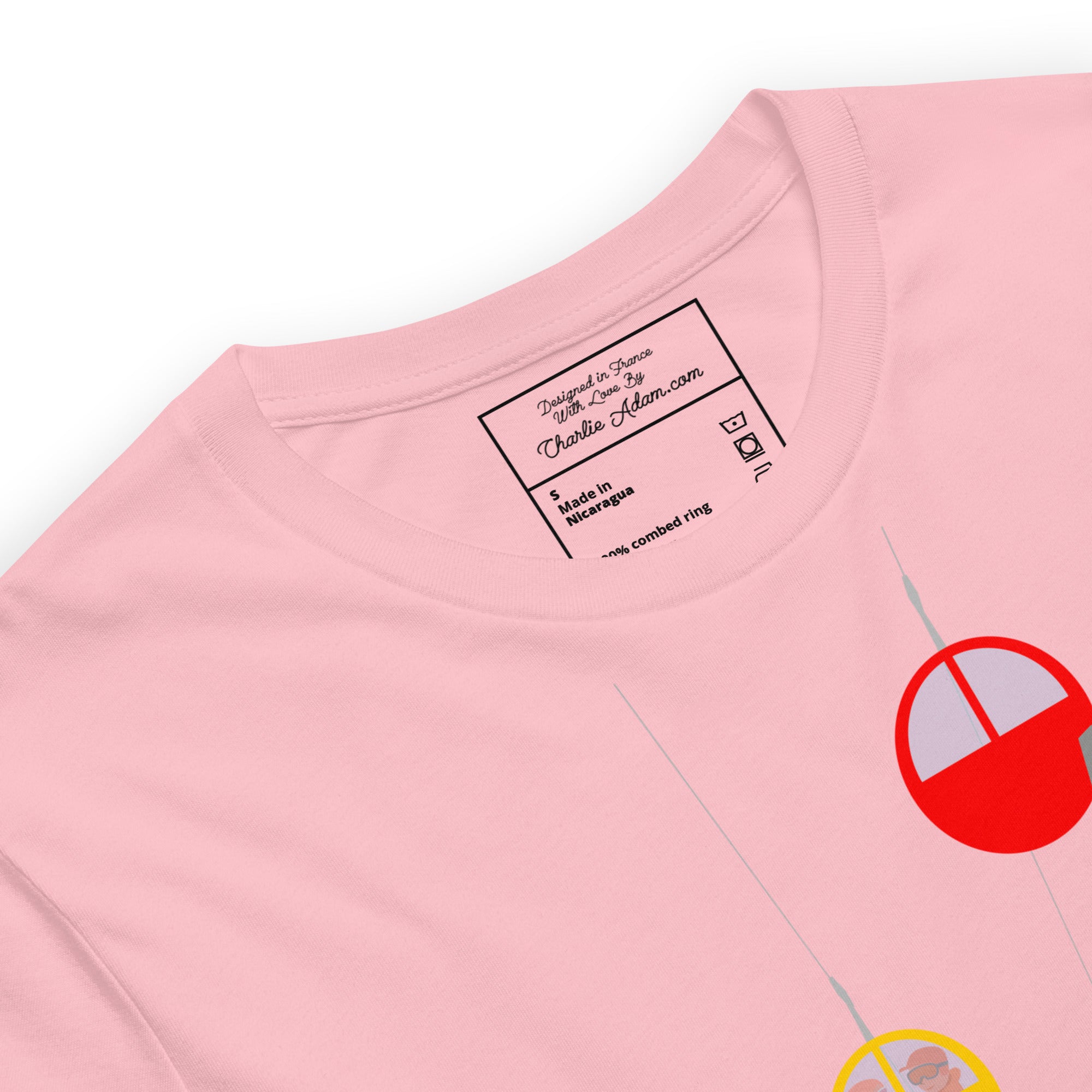 T-shirt en coton unisexe Gondolas in the mist sur couleurs claires