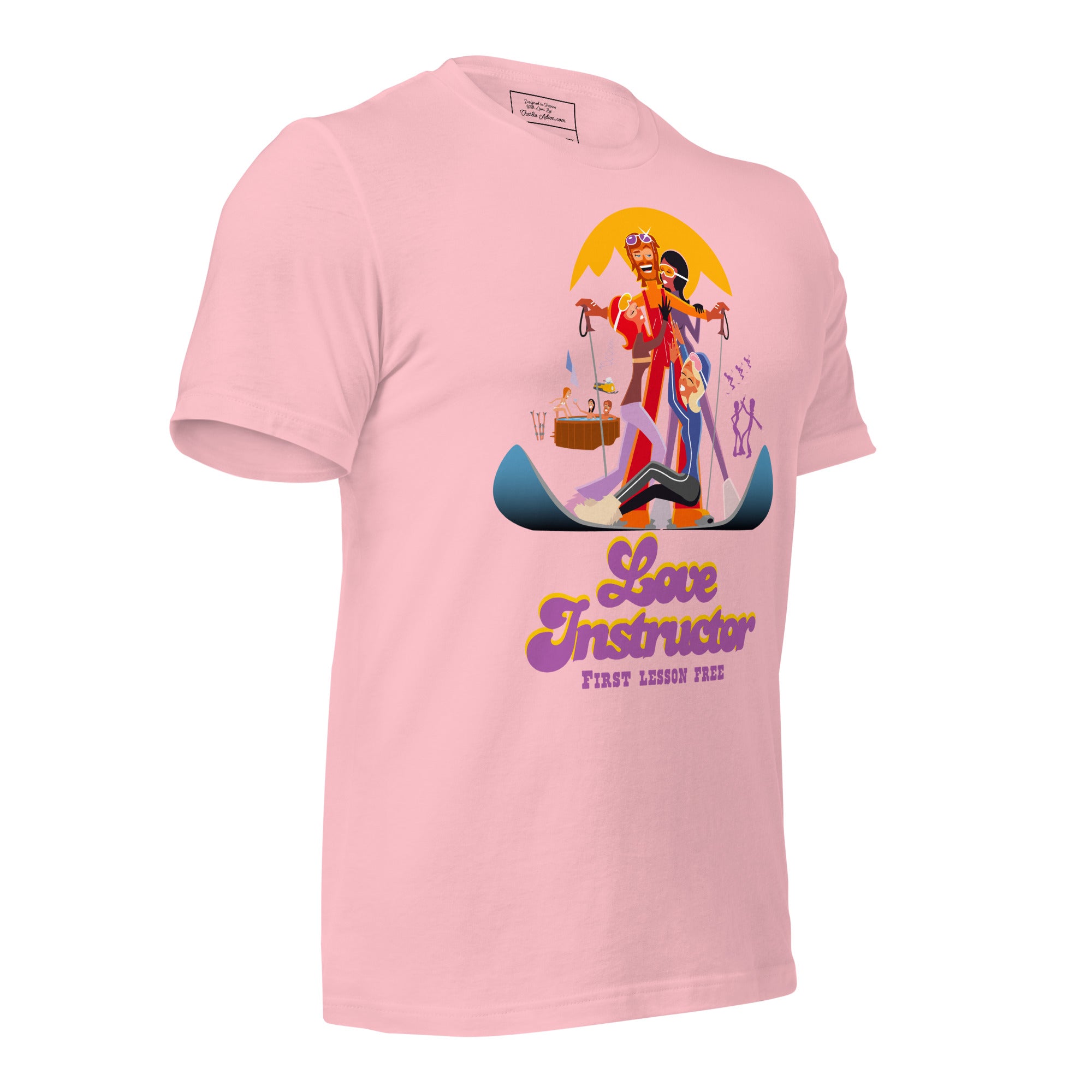 T-shirt en coton unisexe Love instructor First lesson free sur couleurs claires
