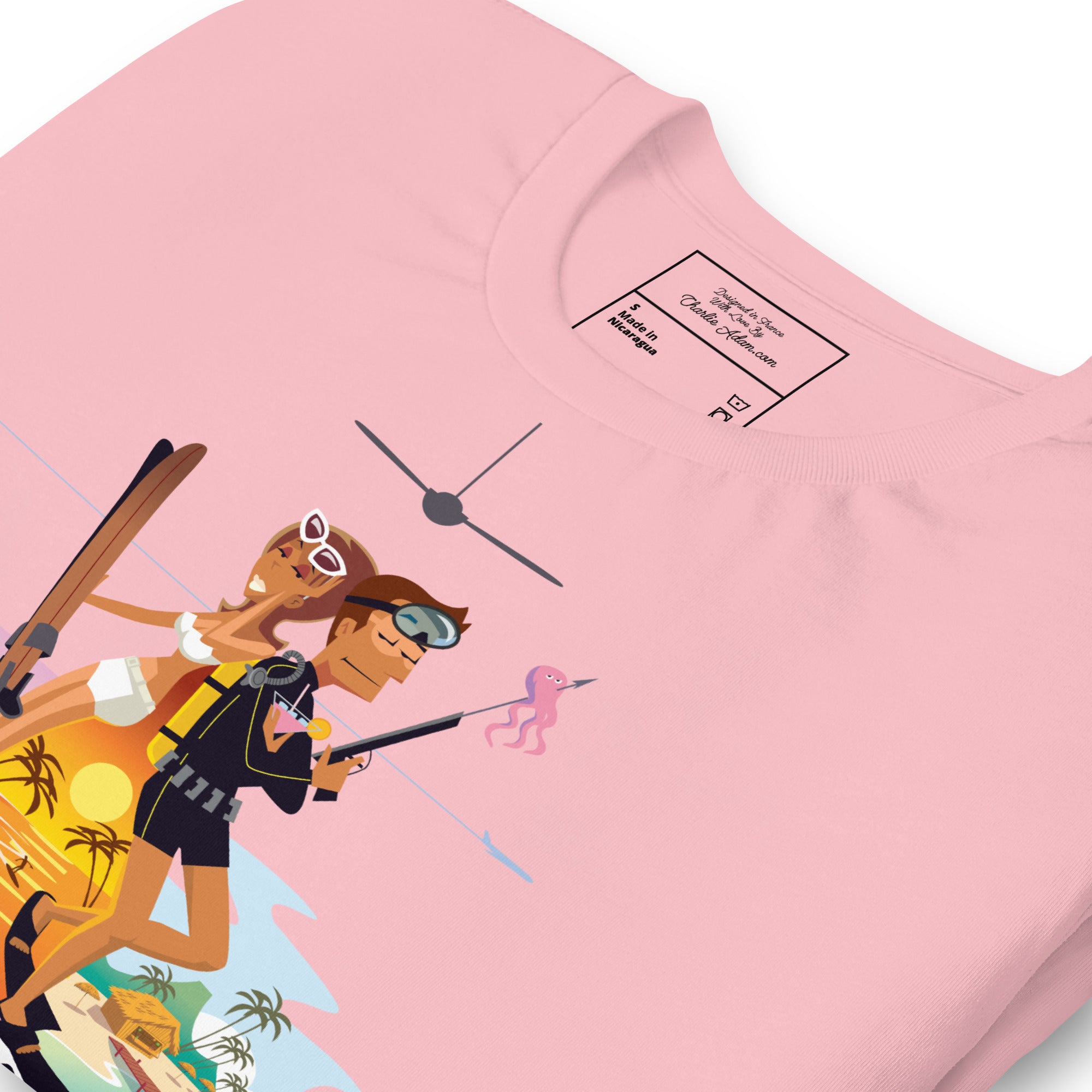 T-shirt en coton unisexe License to Chill Vamos a la playa sur couleurs claires