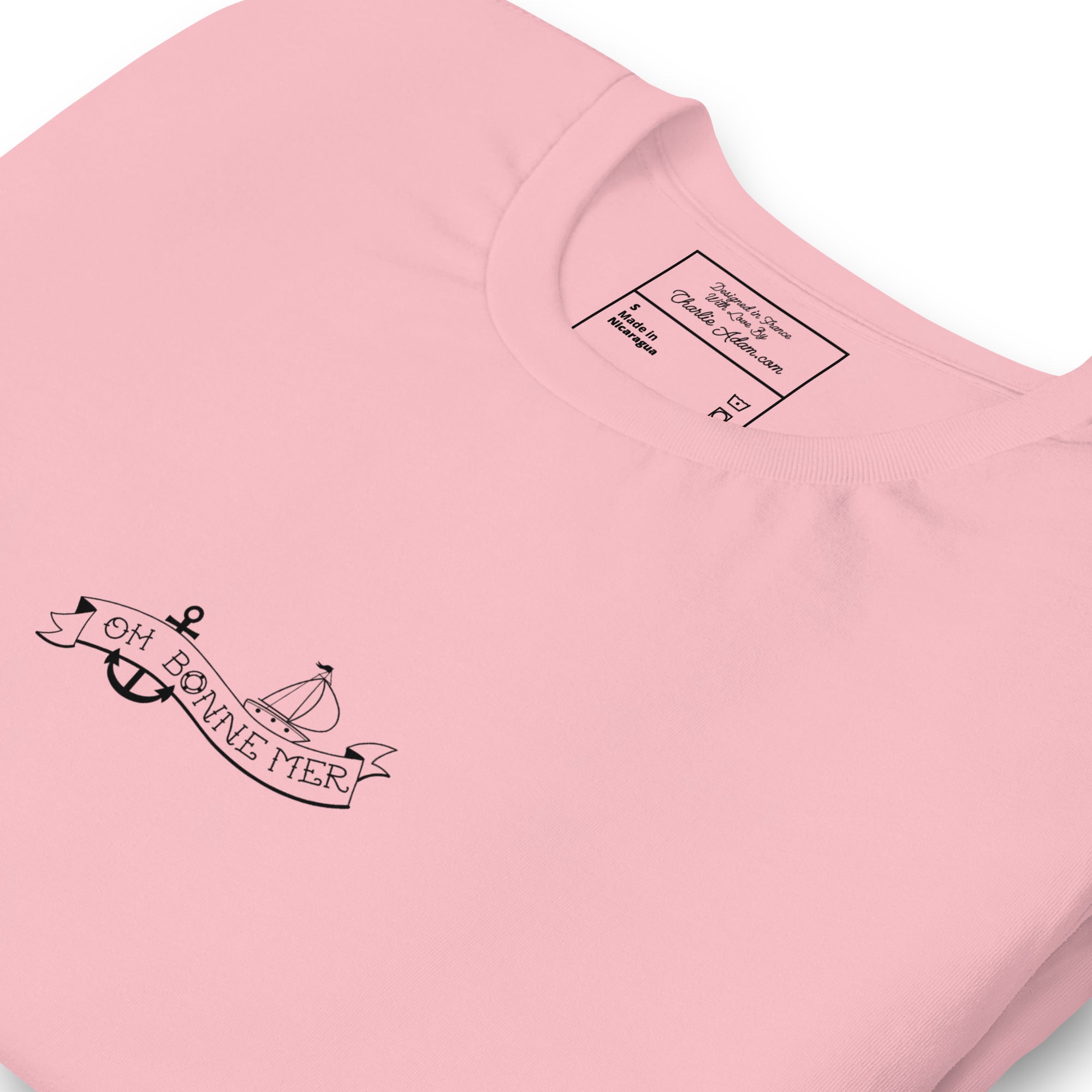 T-shirt en coton unisexe Oh Bonne Mer Tattoo black sur couleurs claires