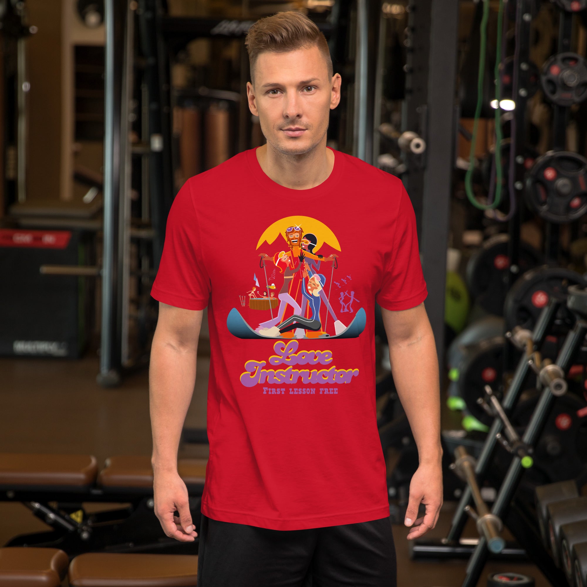 T-shirt en coton unisexe Love instructor First lesson free sur couleurs vives