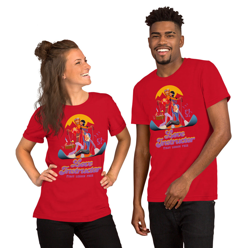 T-shirt en coton unisexe Love instructor First lesson free sur couleurs vives