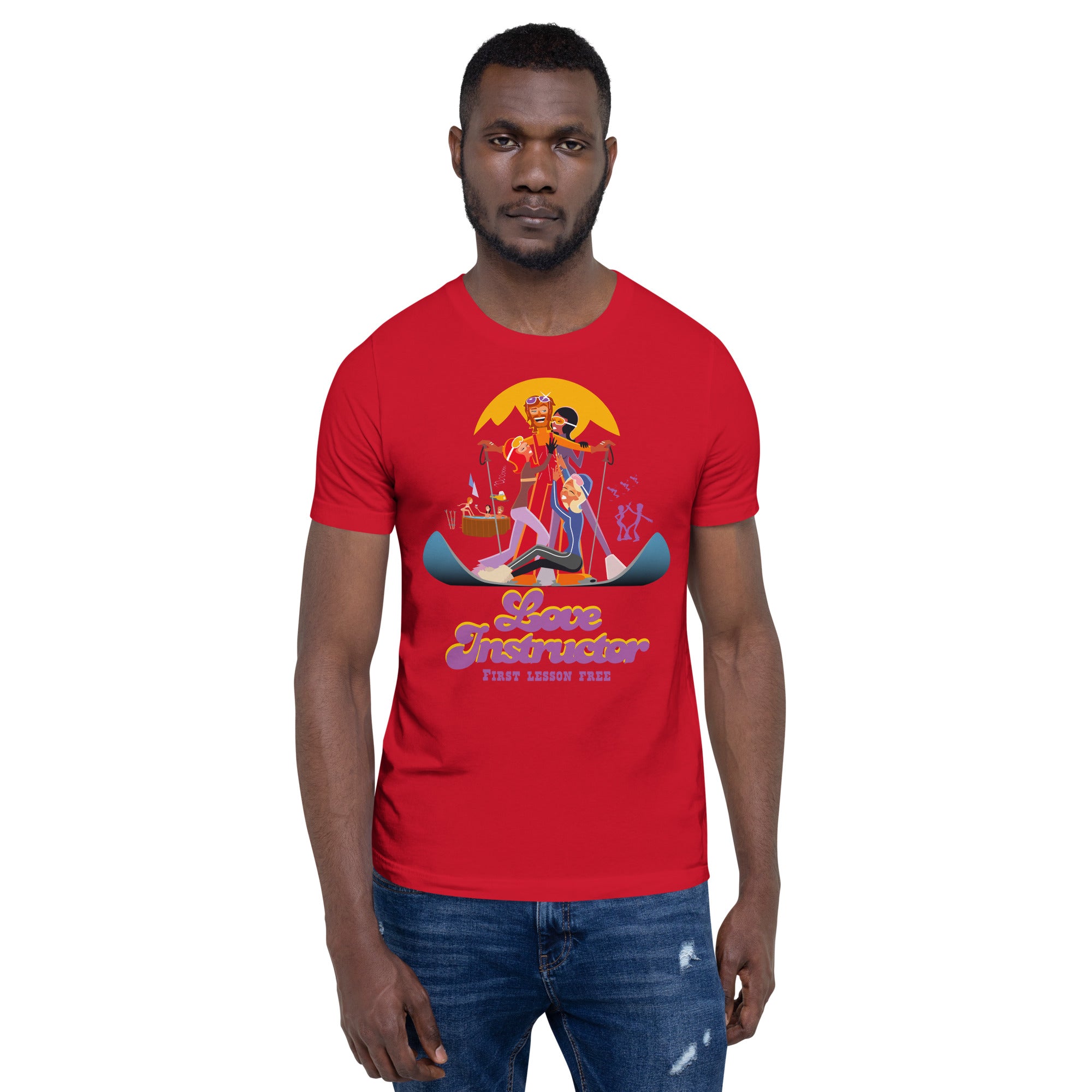 T-shirt en coton unisexe Love instructor First lesson free sur couleurs vives
