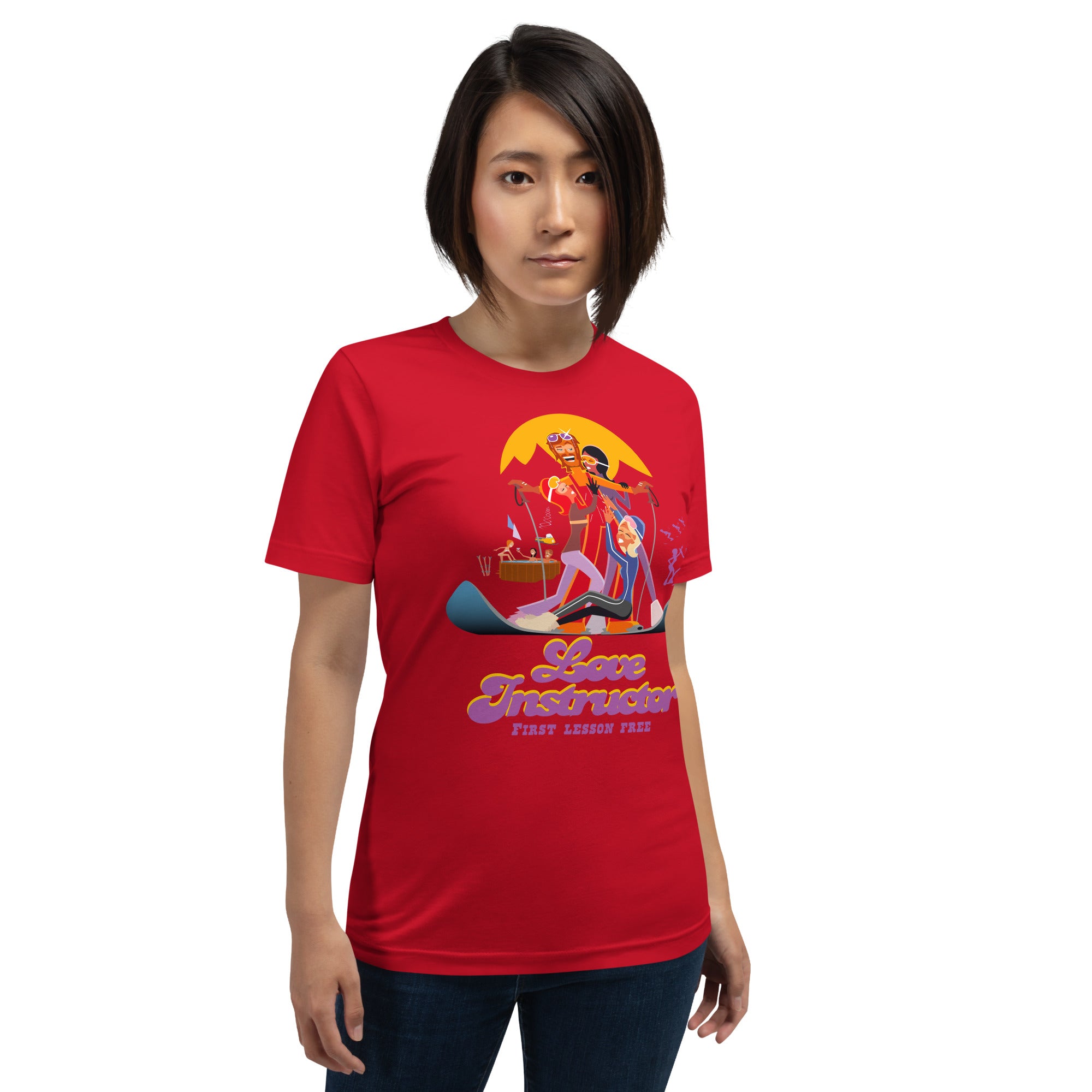 T-shirt en coton unisexe Love instructor First lesson free sur couleurs vives