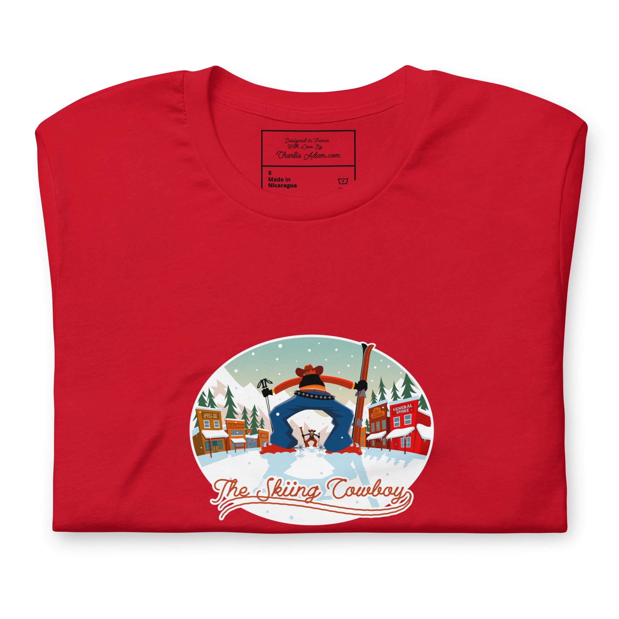 T-shirt en coton unisexe Ski Fight at OK Corral sur couleurs vives