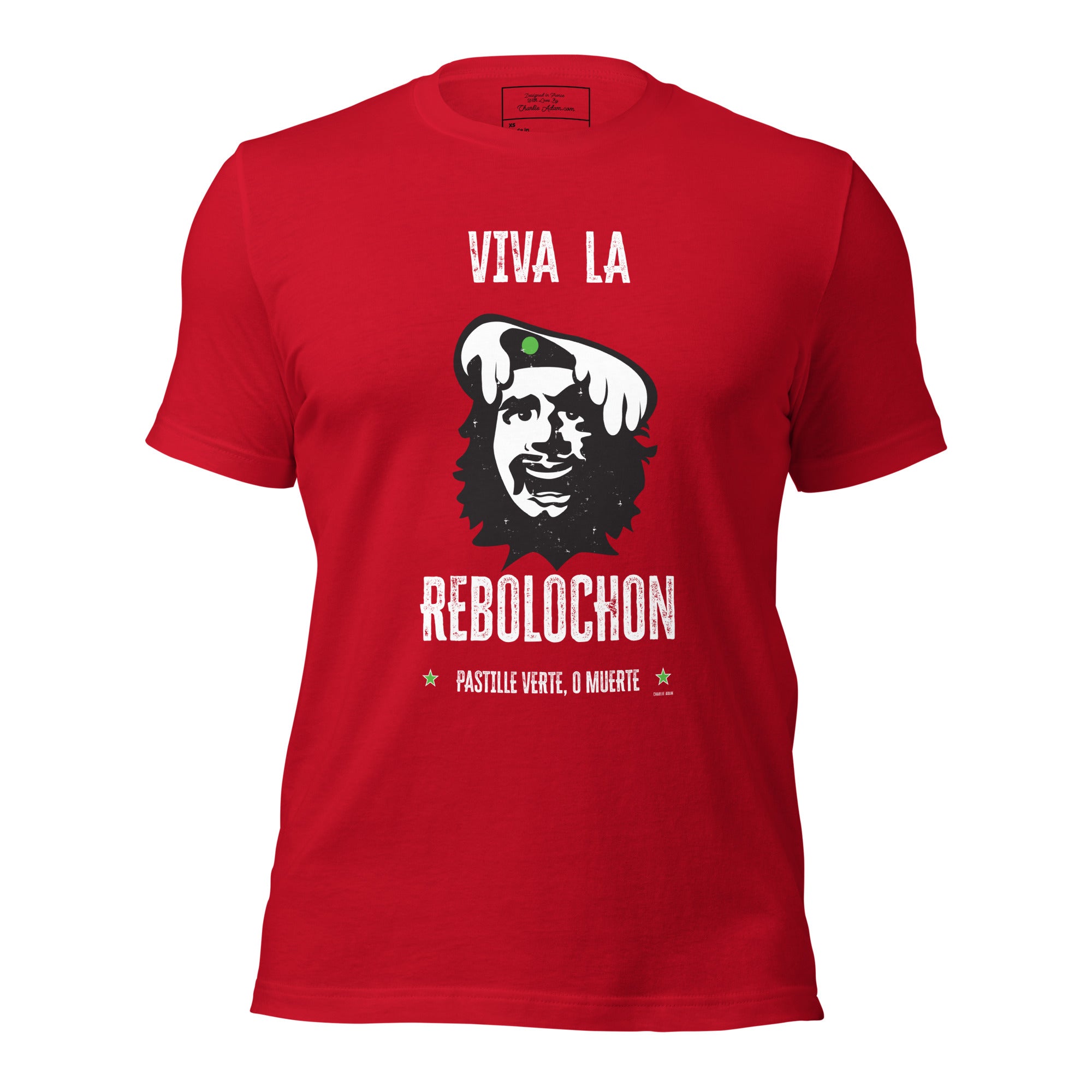 T-shirt en coton unisexe Viva la Rebolochon sur couleurs vives