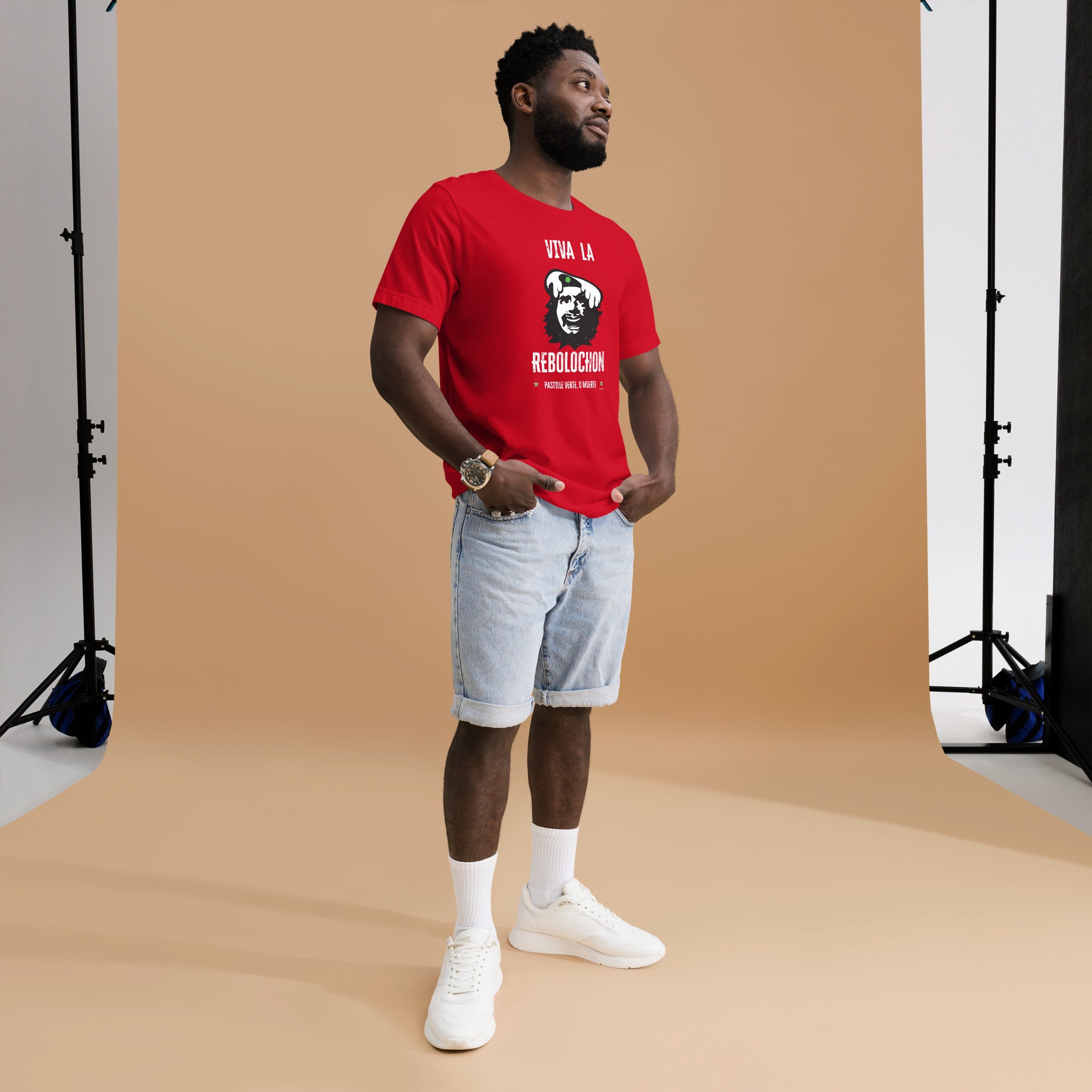 T-shirt en coton unisexe Viva la Rebolochon sur couleurs vives