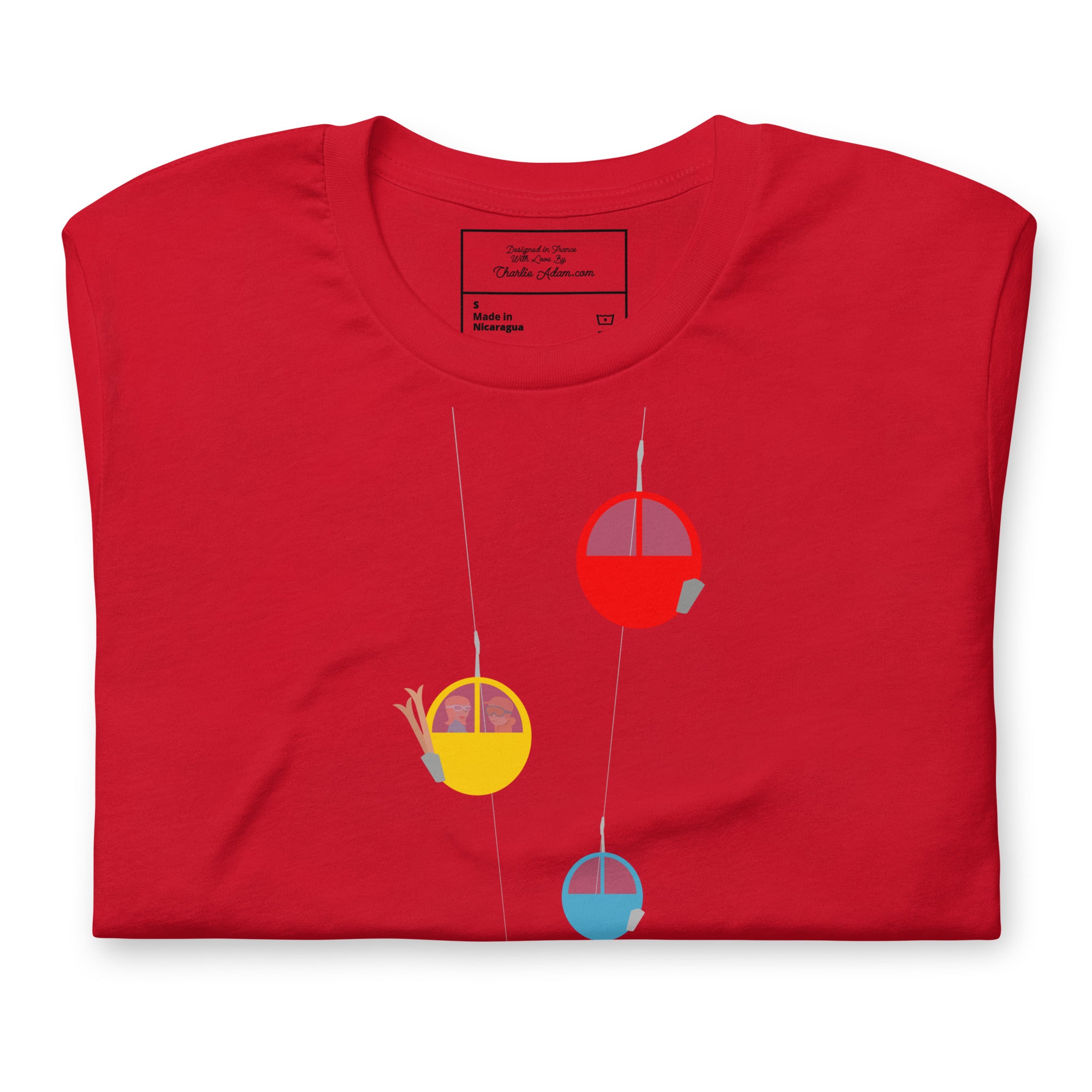 T-shirt en coton unisexe Gondolas in the mist sur couleurs vives