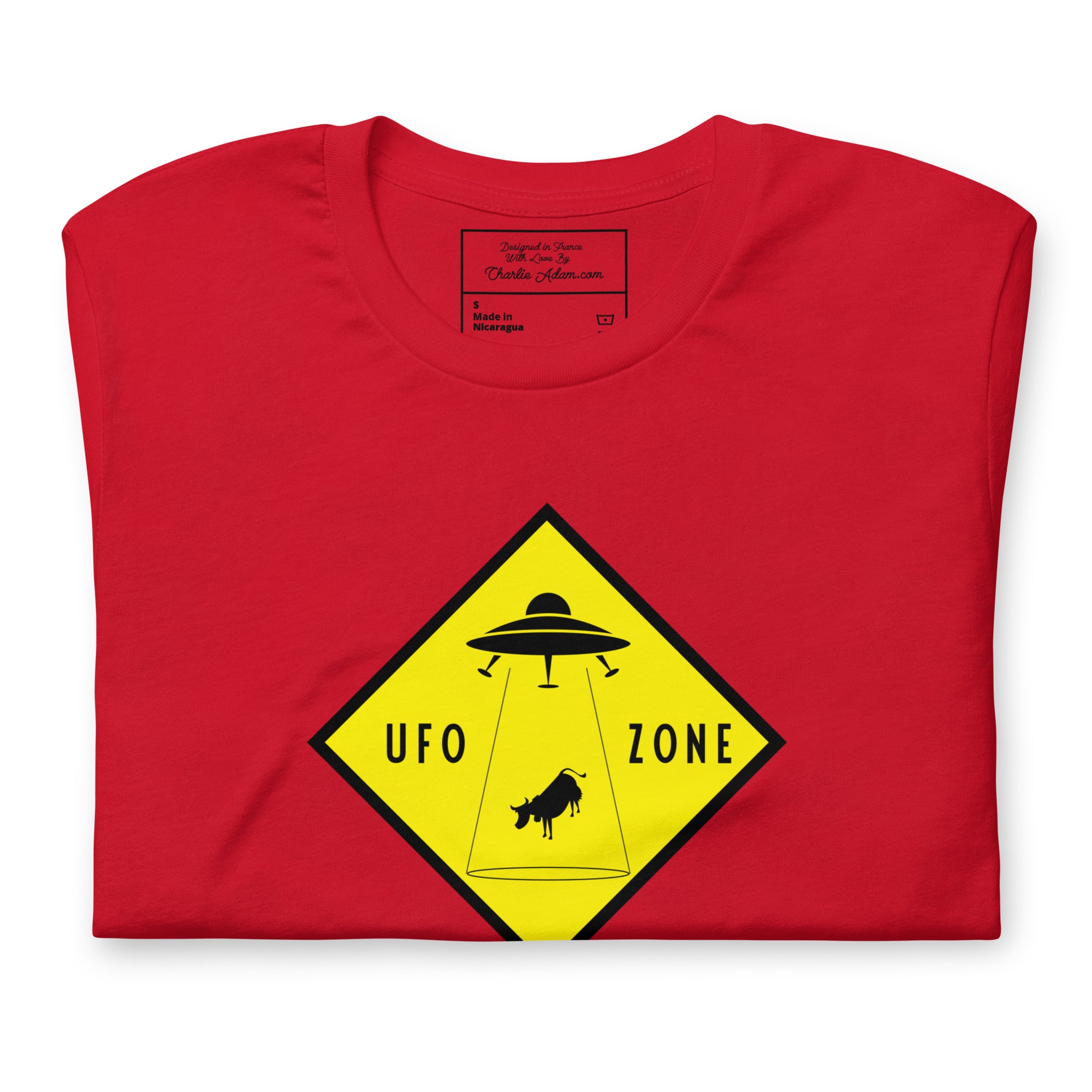 Unisex cotton t-shirt UFO Zone on bright colors