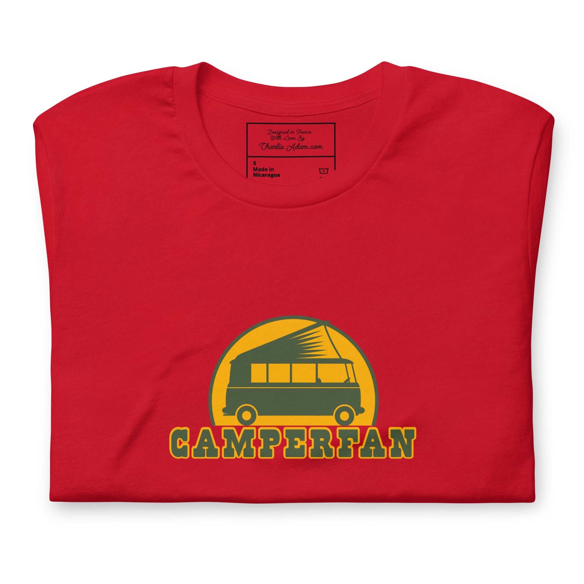 Unisex cotton t-shirt Camperfan on bright colors