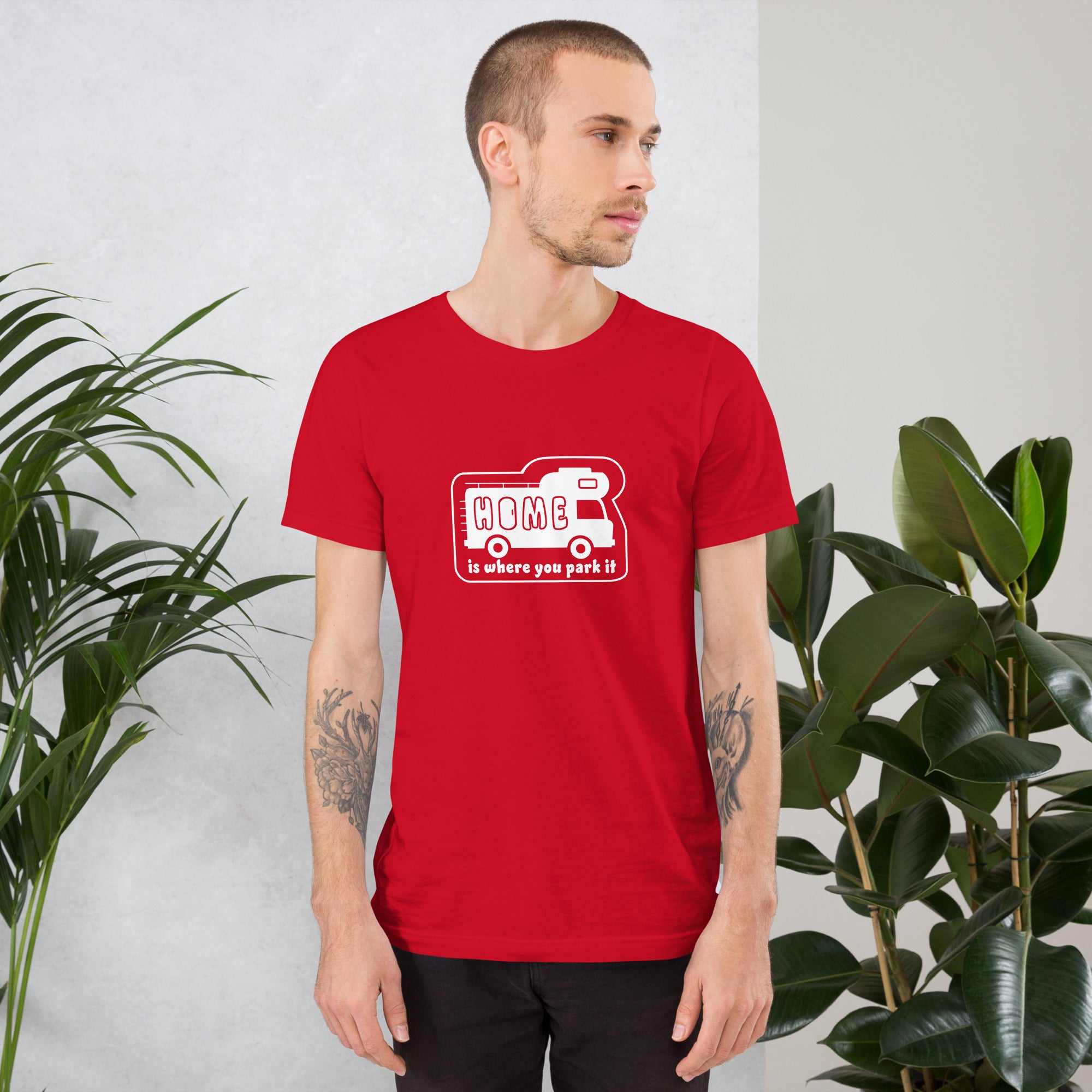 Unisex cotton t-shirt Bold Camper Van on bright colors
