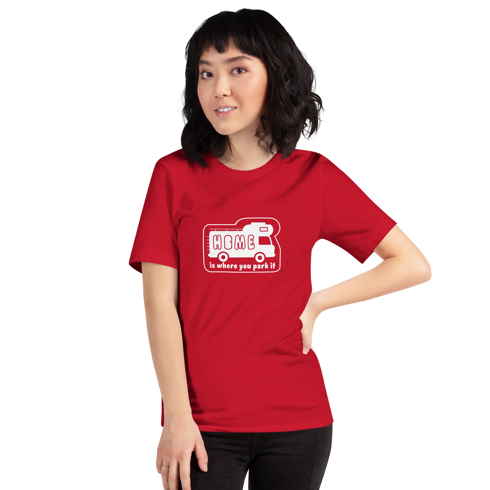 Unisex cotton t-shirt Bold Camper Van on bright colors