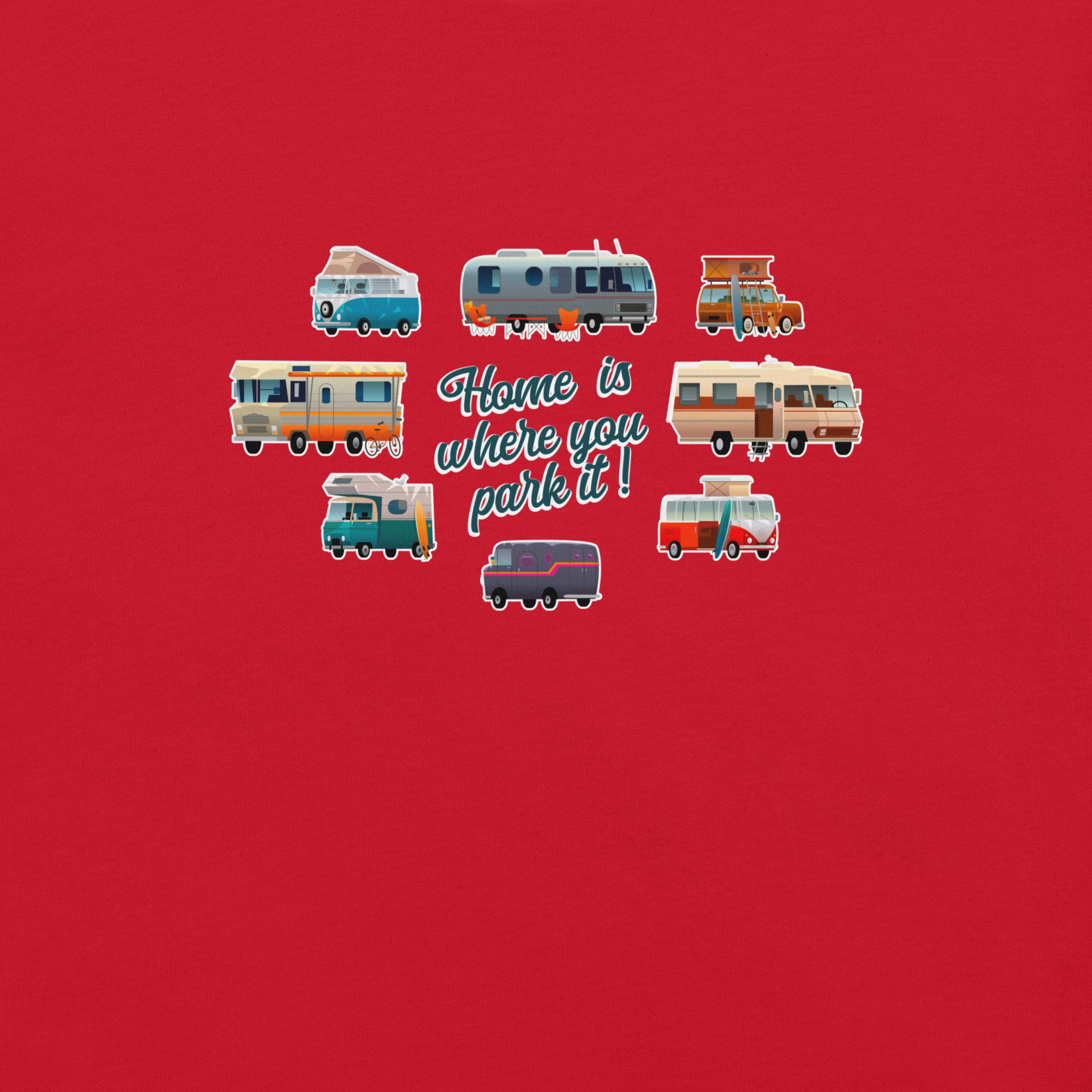 T-shirt en coton unisexe Square Vintage Campers sur couleurs vives