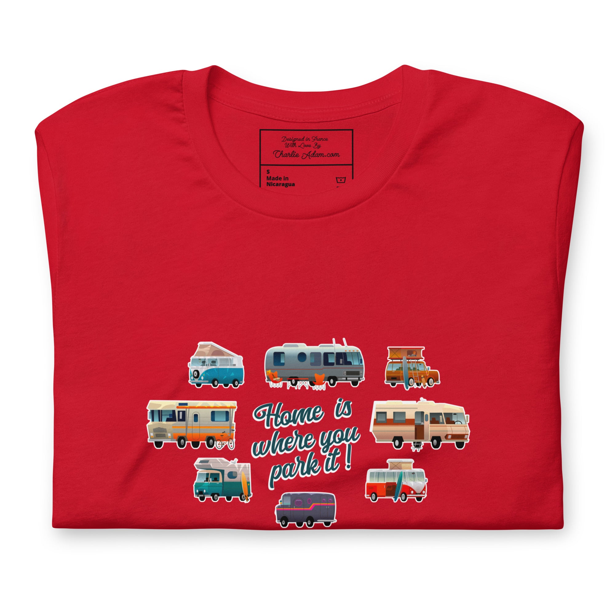 T-shirt en coton unisexe Square Vintage Campers sur couleurs vives
