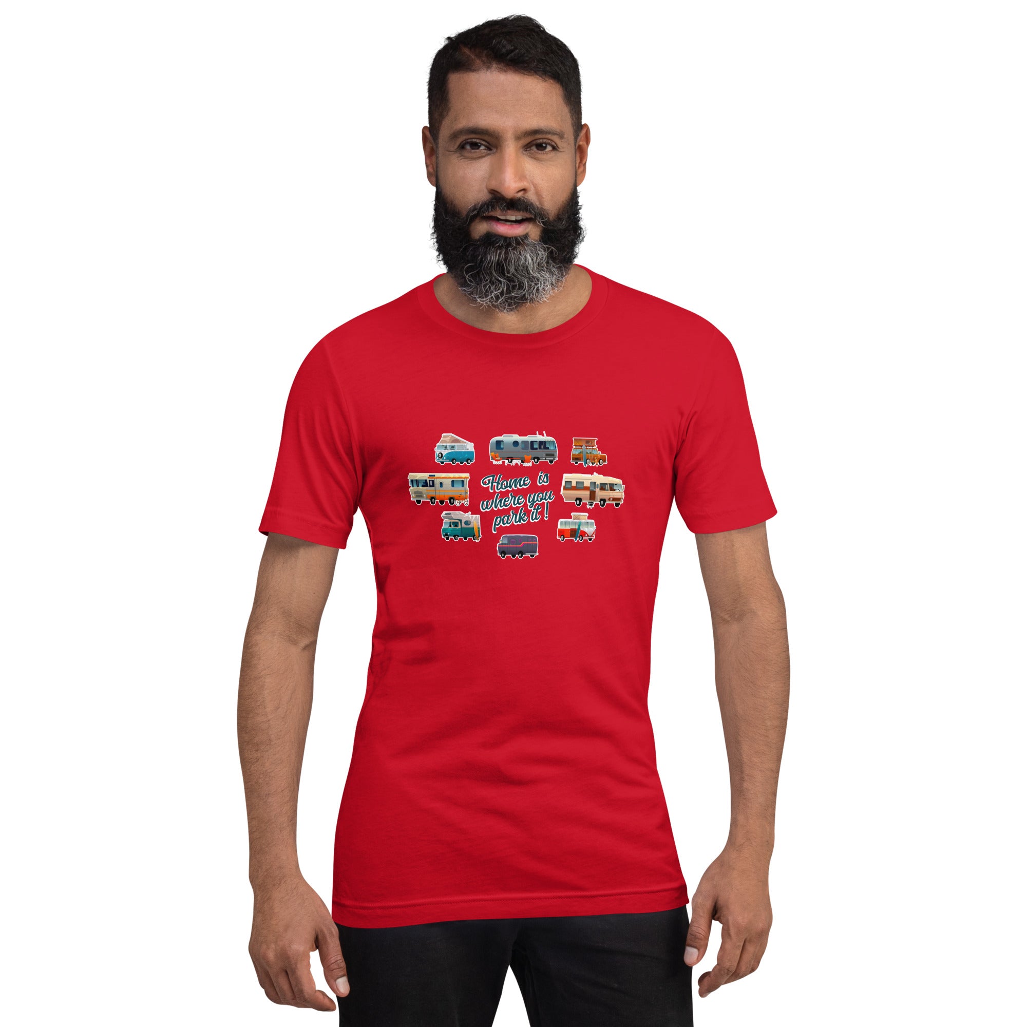 T-shirt en coton unisexe Square Vintage Campers sur couleurs vives