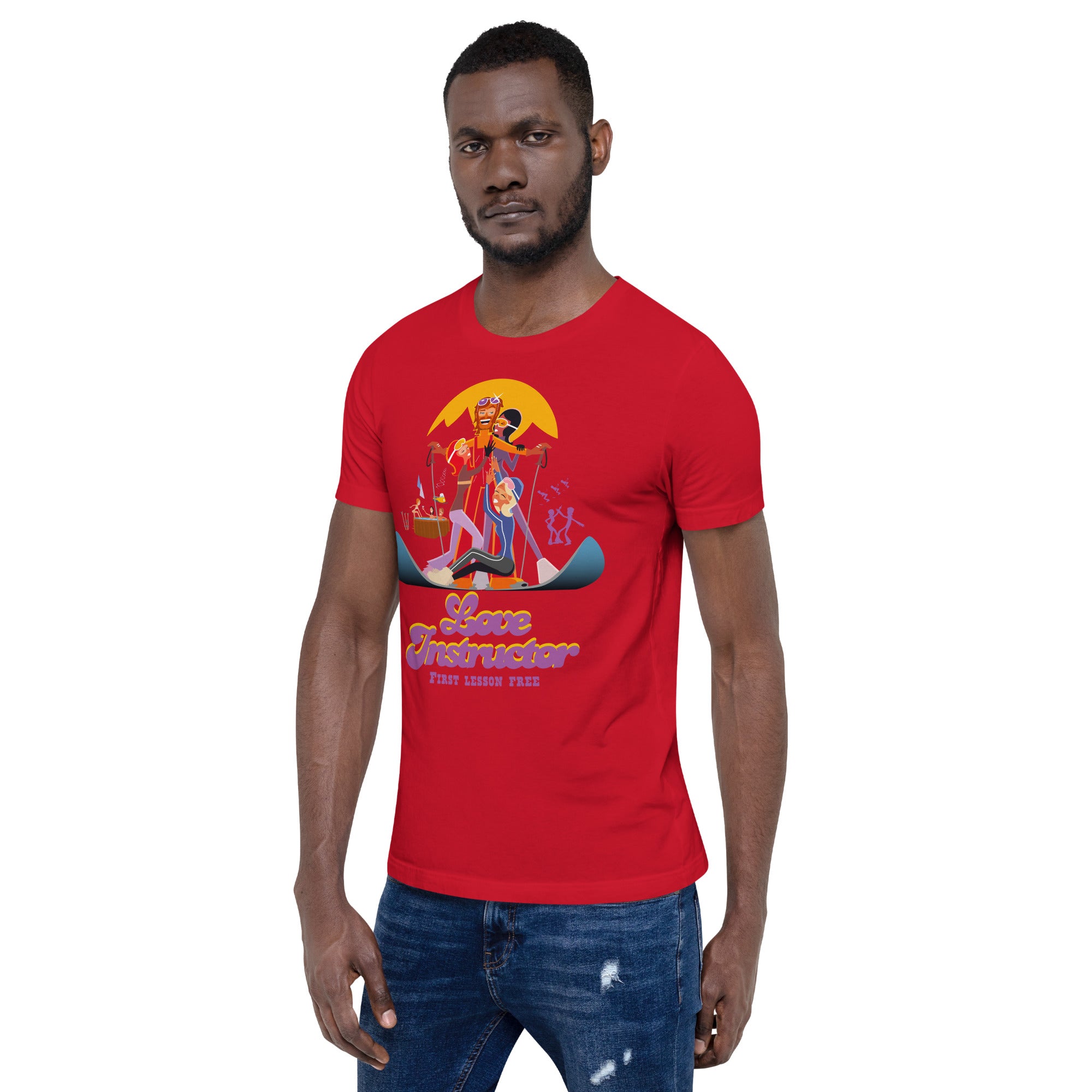 T-shirt en coton unisexe Love instructor First lesson free sur couleurs vives